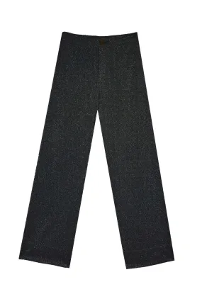 Tight Fit Reinforced Knees Sparkle Trousers - Black