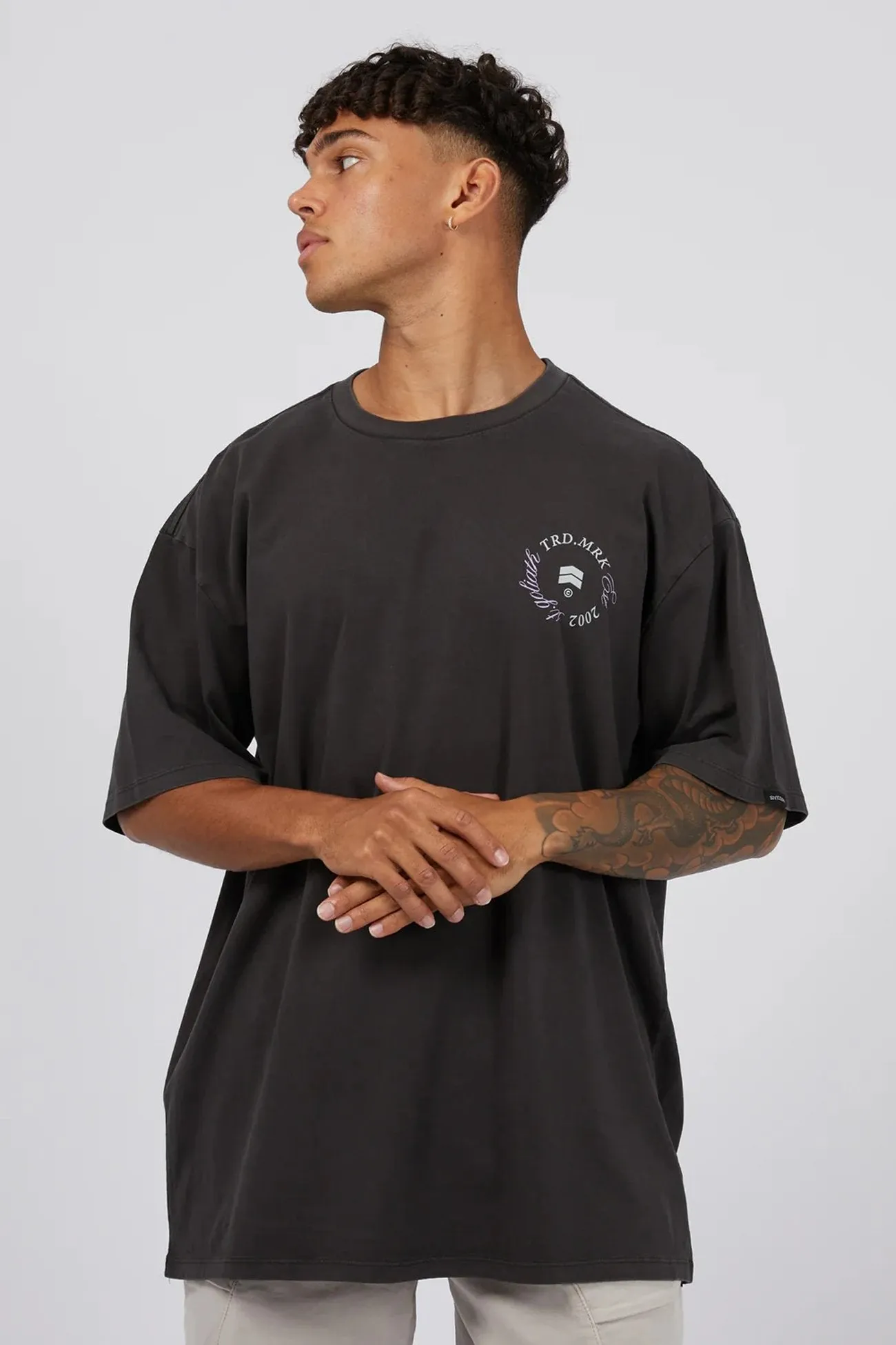 Breathable mesh lining Noise Reducing Fabric Treatment Spiral Tee Washed Black