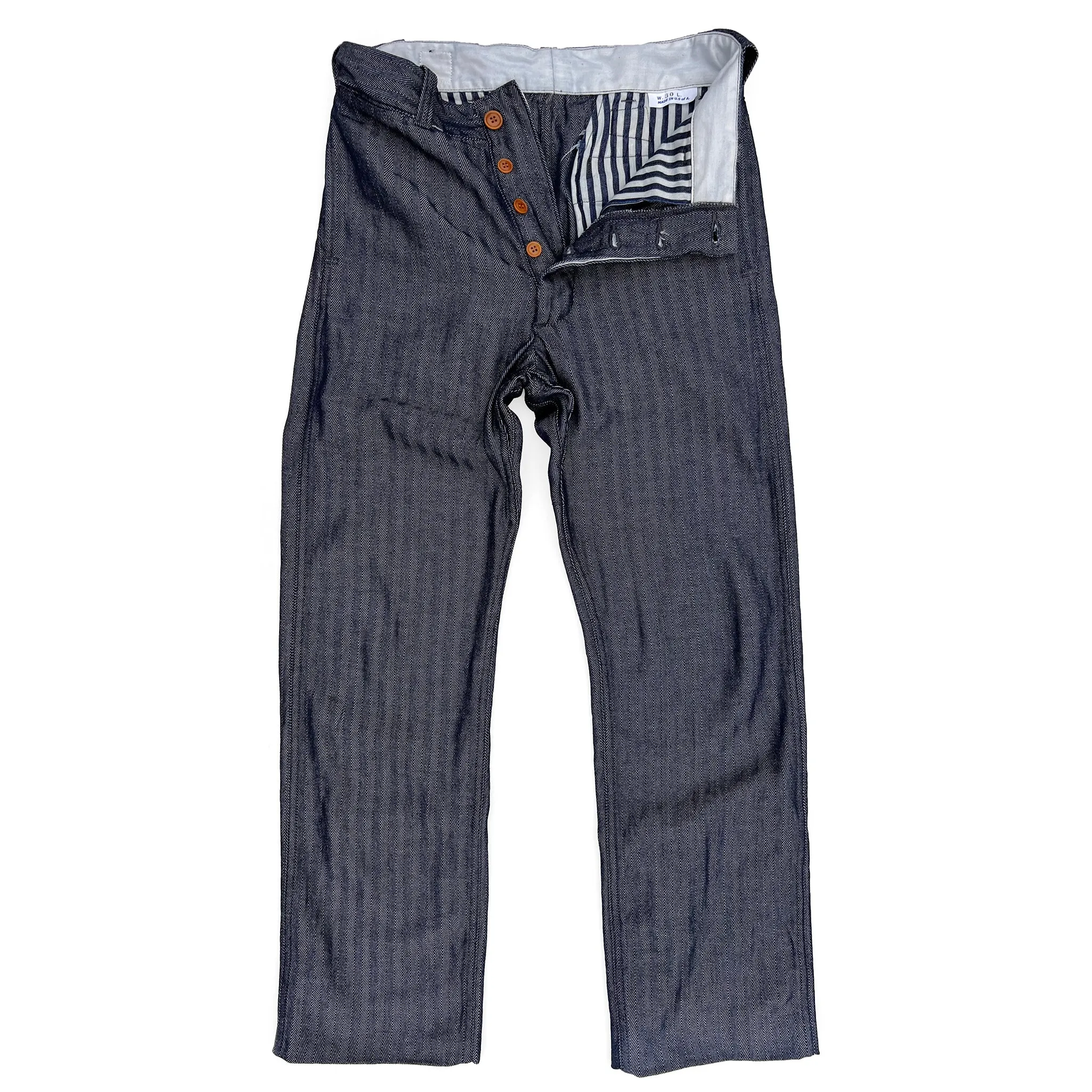 Sportsman Chinos -  Indigo HBT Sleek Look