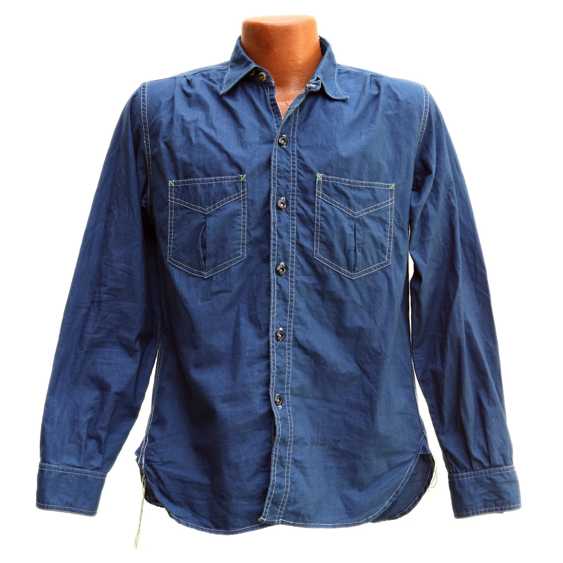 Clean Edge Trim Sportsman Shirt - Indigo Poplin "B-Stock"