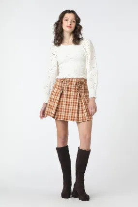 Stacey Check Skirt Travel Friendly HypoallergenicFabric