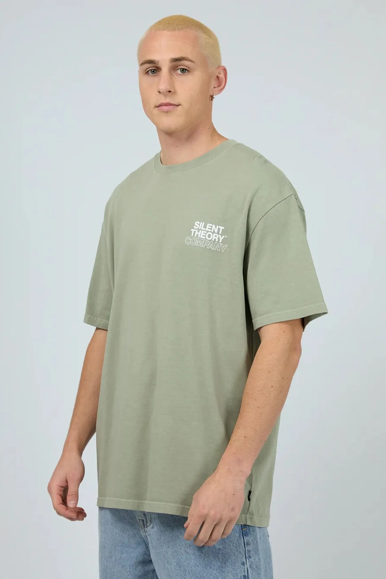 Stacked Tee Sage Yarn Dyed Fabric