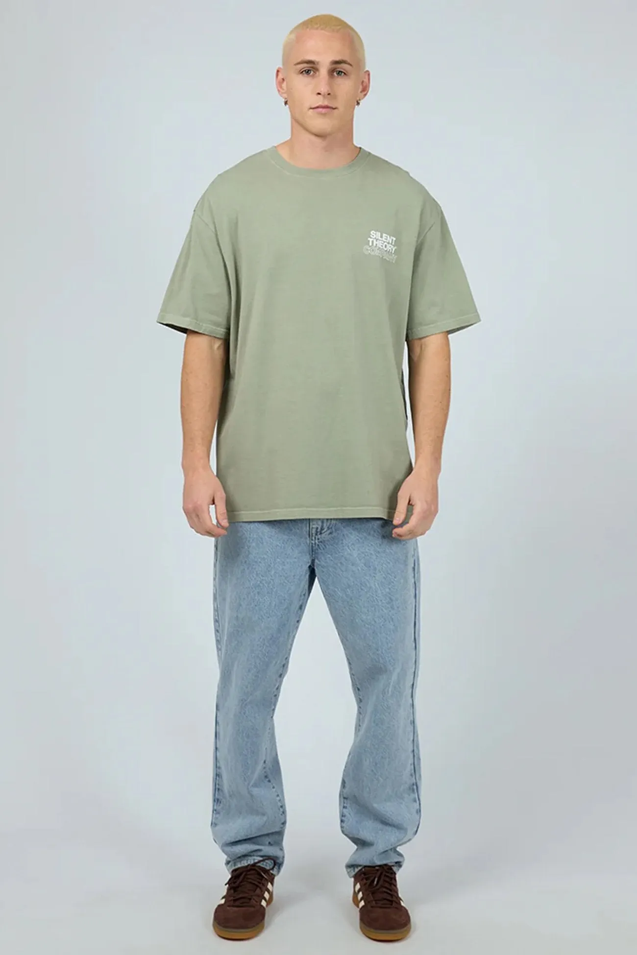 Contoured Armhole Design Stacked Tee Sage