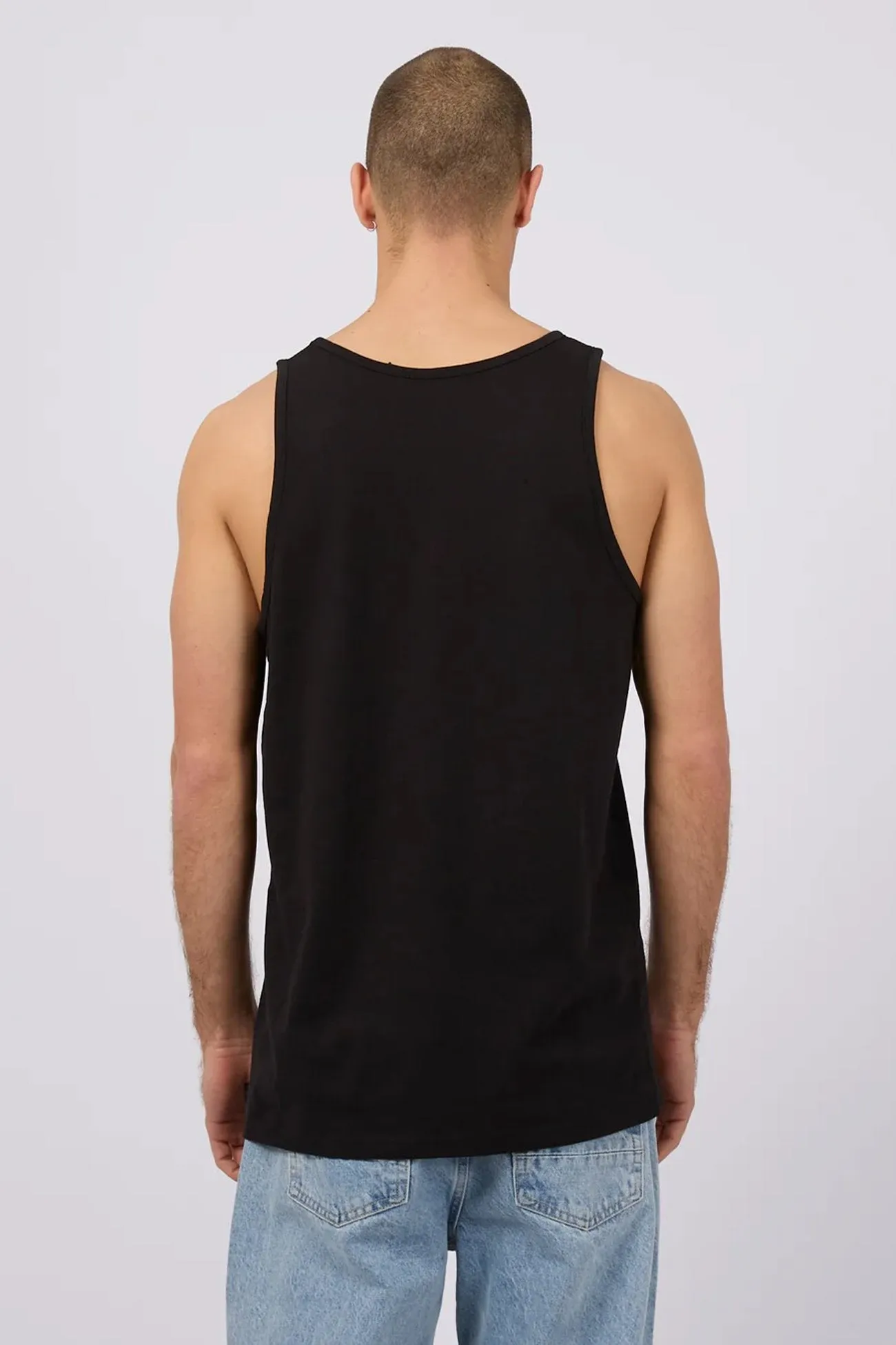 Classic Singlet Black FlexibleKnit Non Chafing Edges
