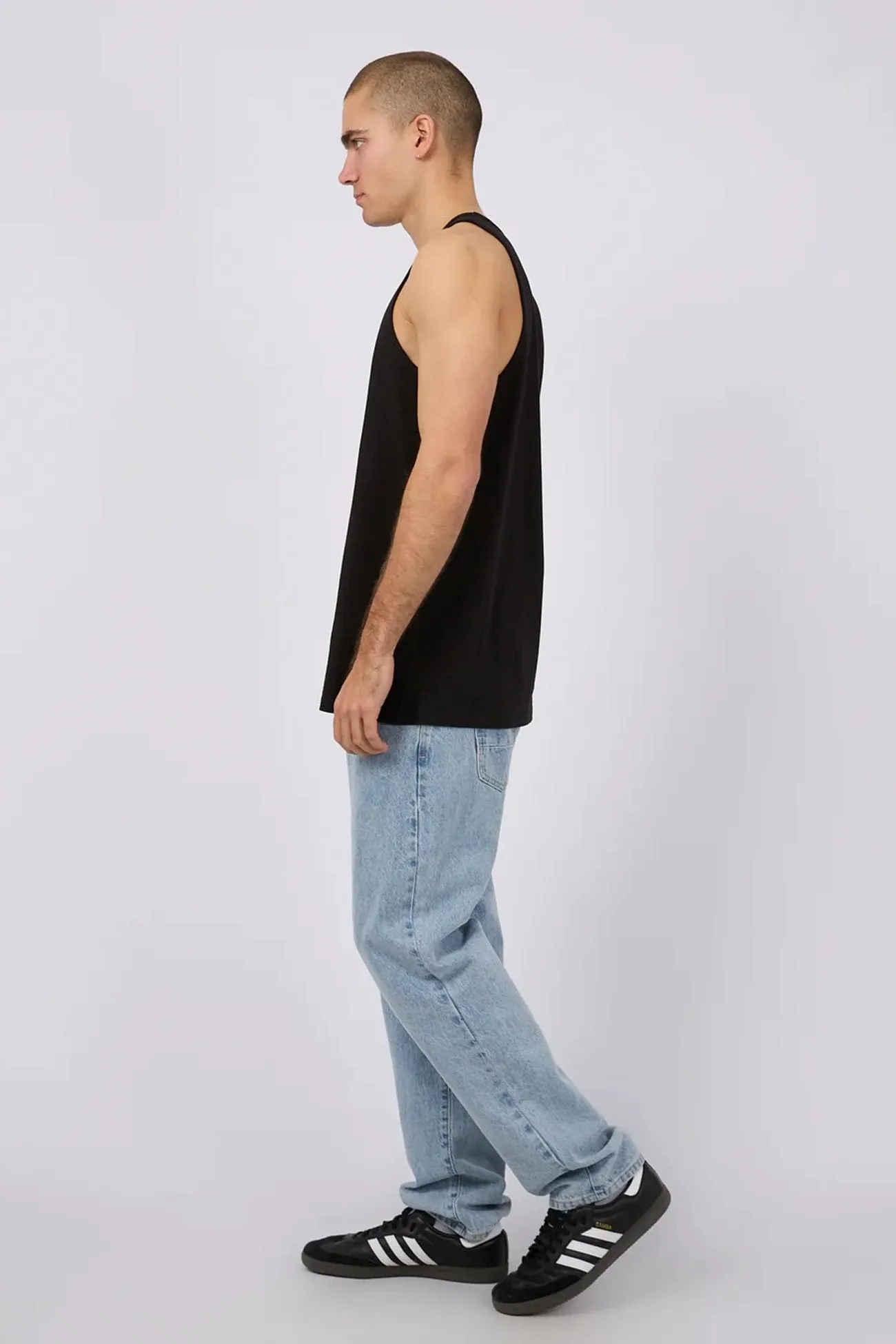 Comfortable Style Classic Singlet Black