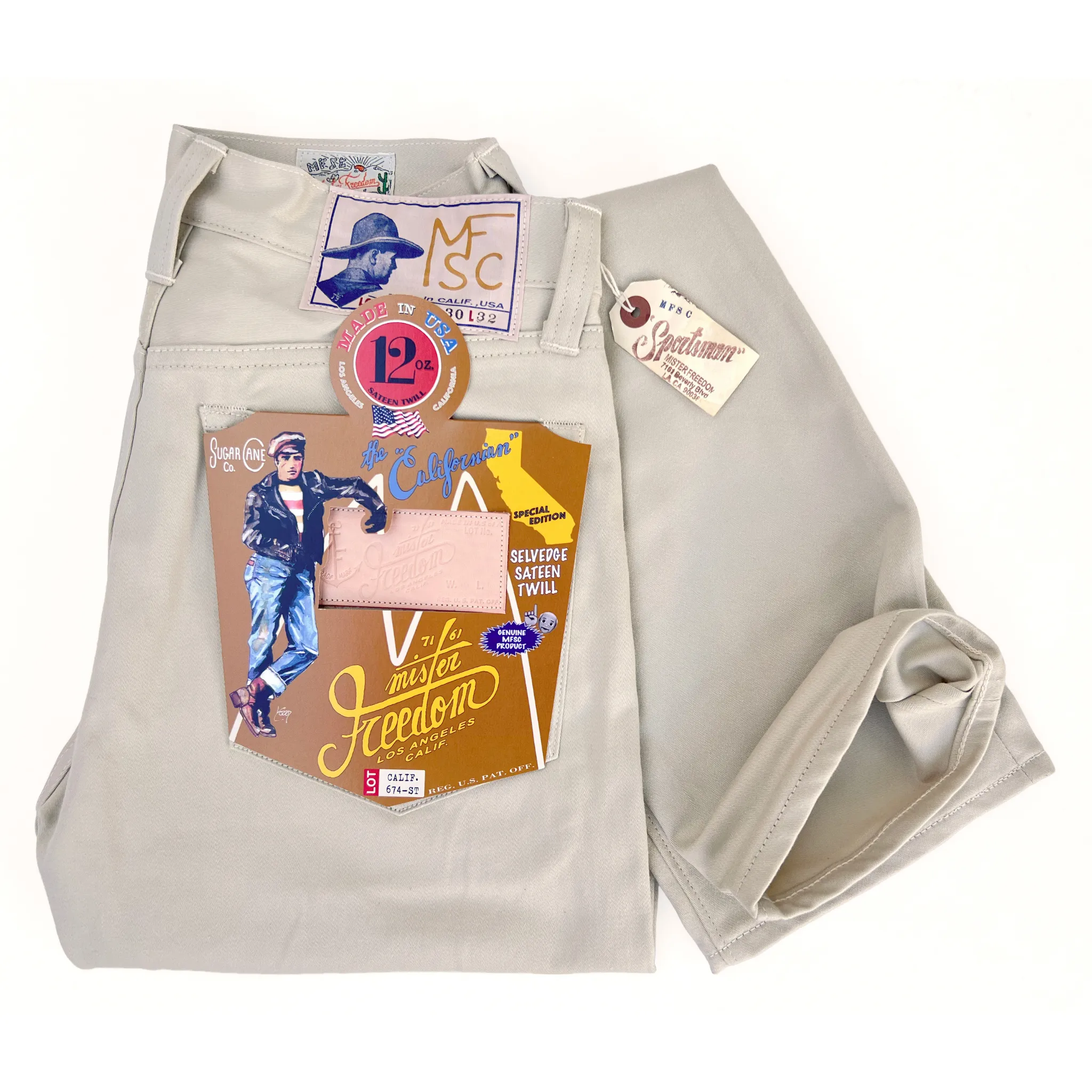 Californian Lot674 - Wheat Sateen (Slim leg) Lined interior