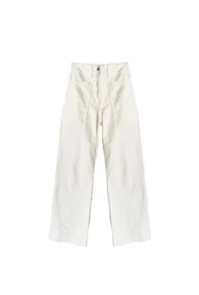 High Rise Sailor Jeans - Off White Sporty Style