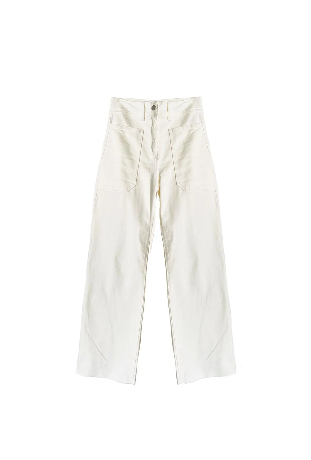 High Rise Sailor Jeans - Off White Sporty Style