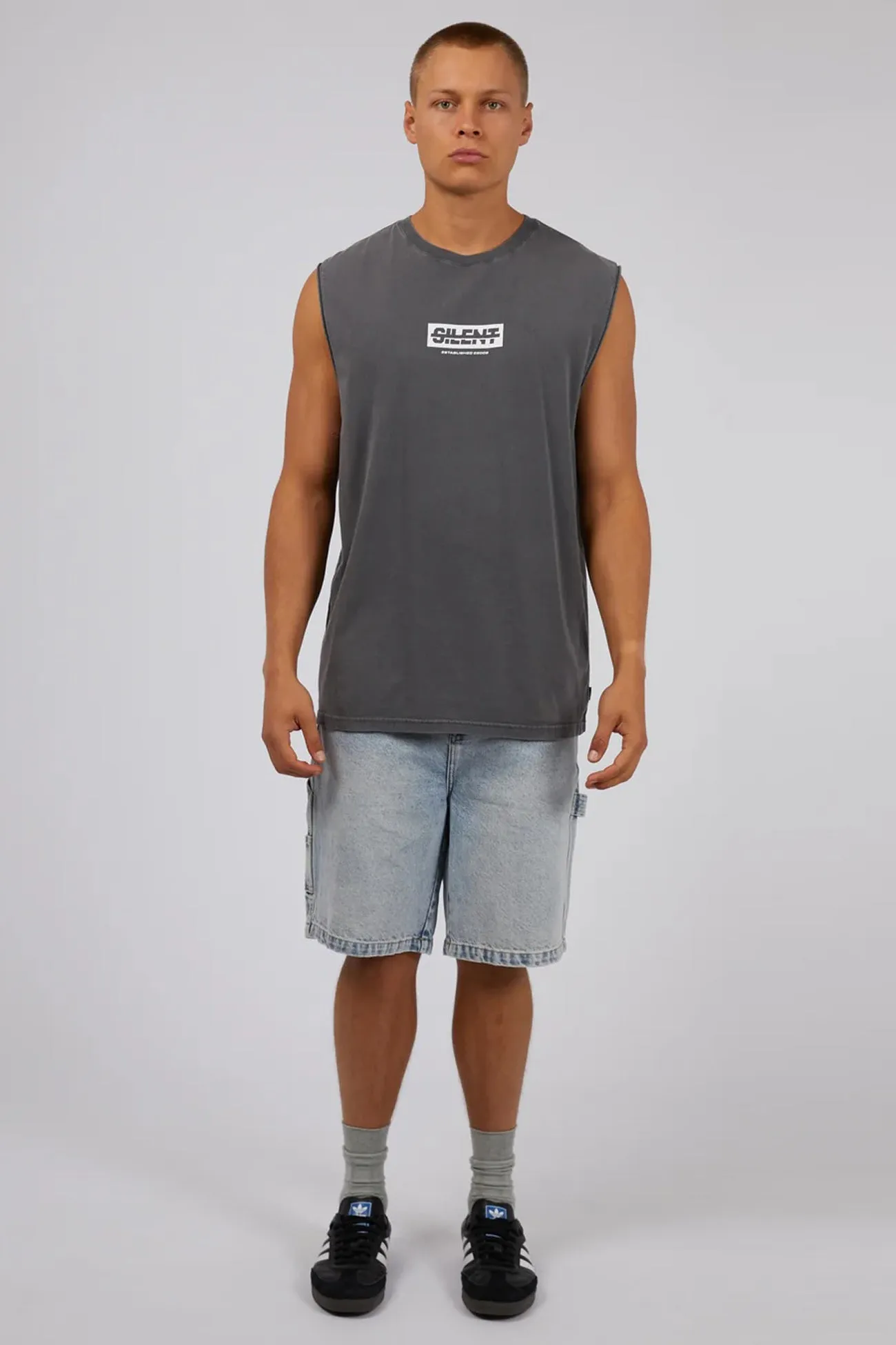 Relaxed Tank Straight Edge Muscle Coal
