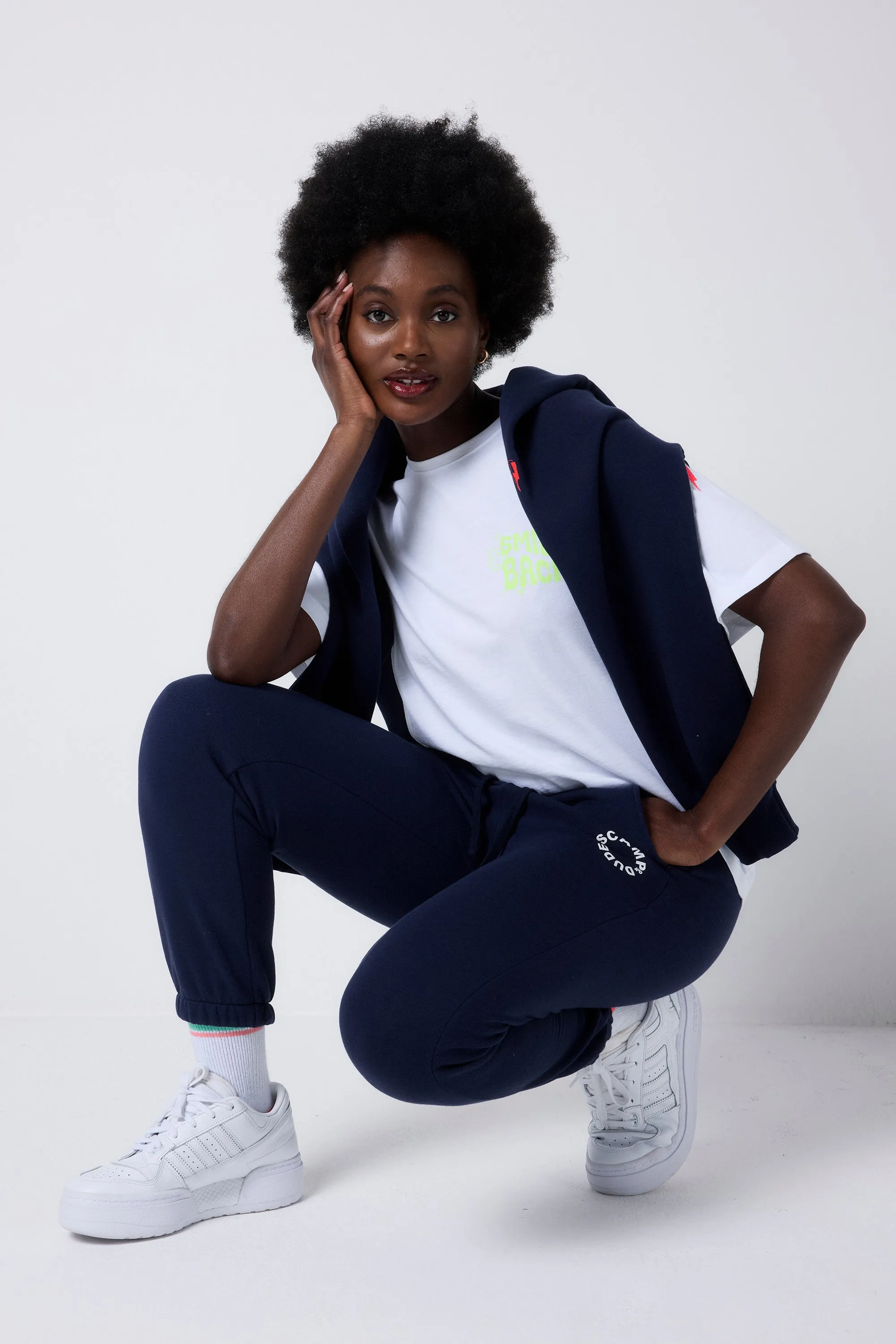 LightweightConstruction Navy Scamp & Dude Logo Joggers