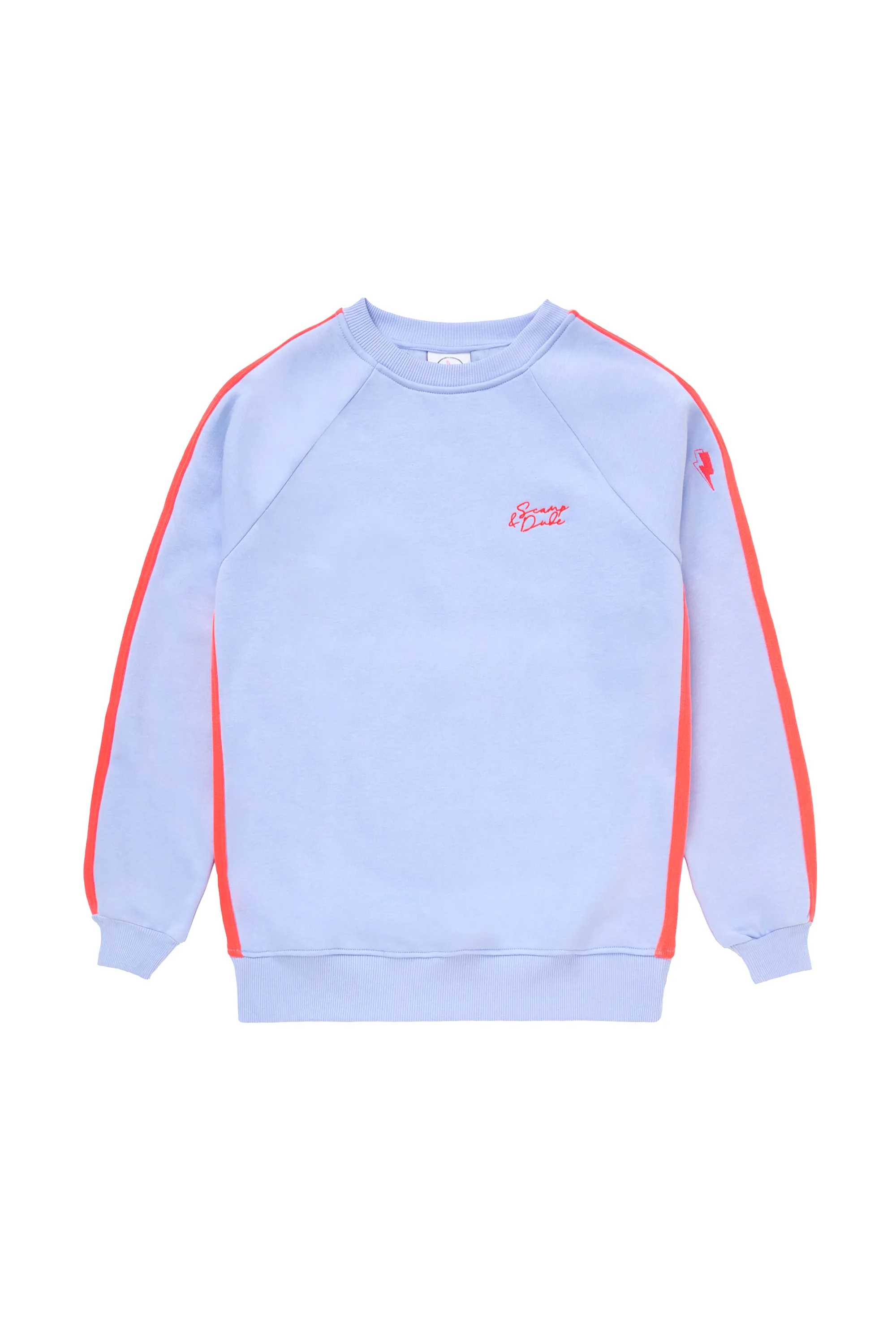 Timeless Hoodie Blue with Neon Coral Colourblock Relaxed Sweatshirt