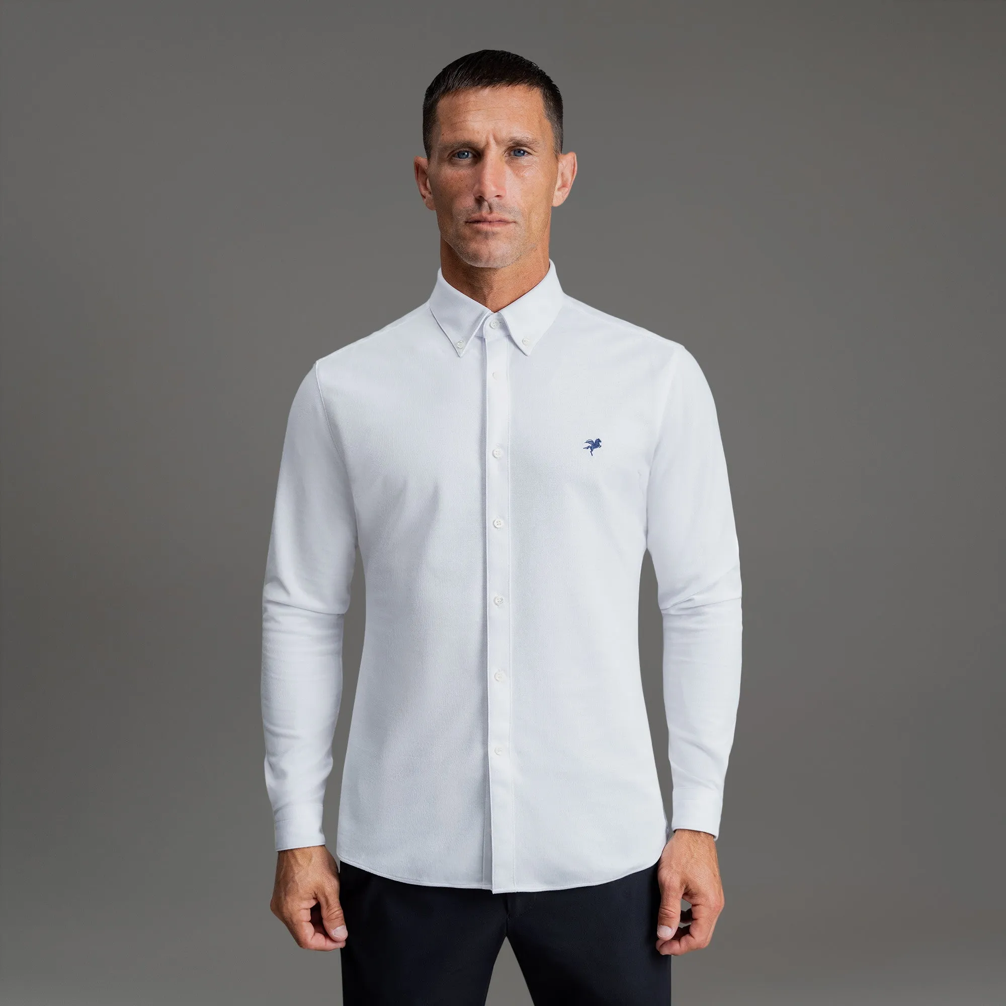 Smooth Zipper Design Winter Fashion Stretch Oxford Mercer Shirt