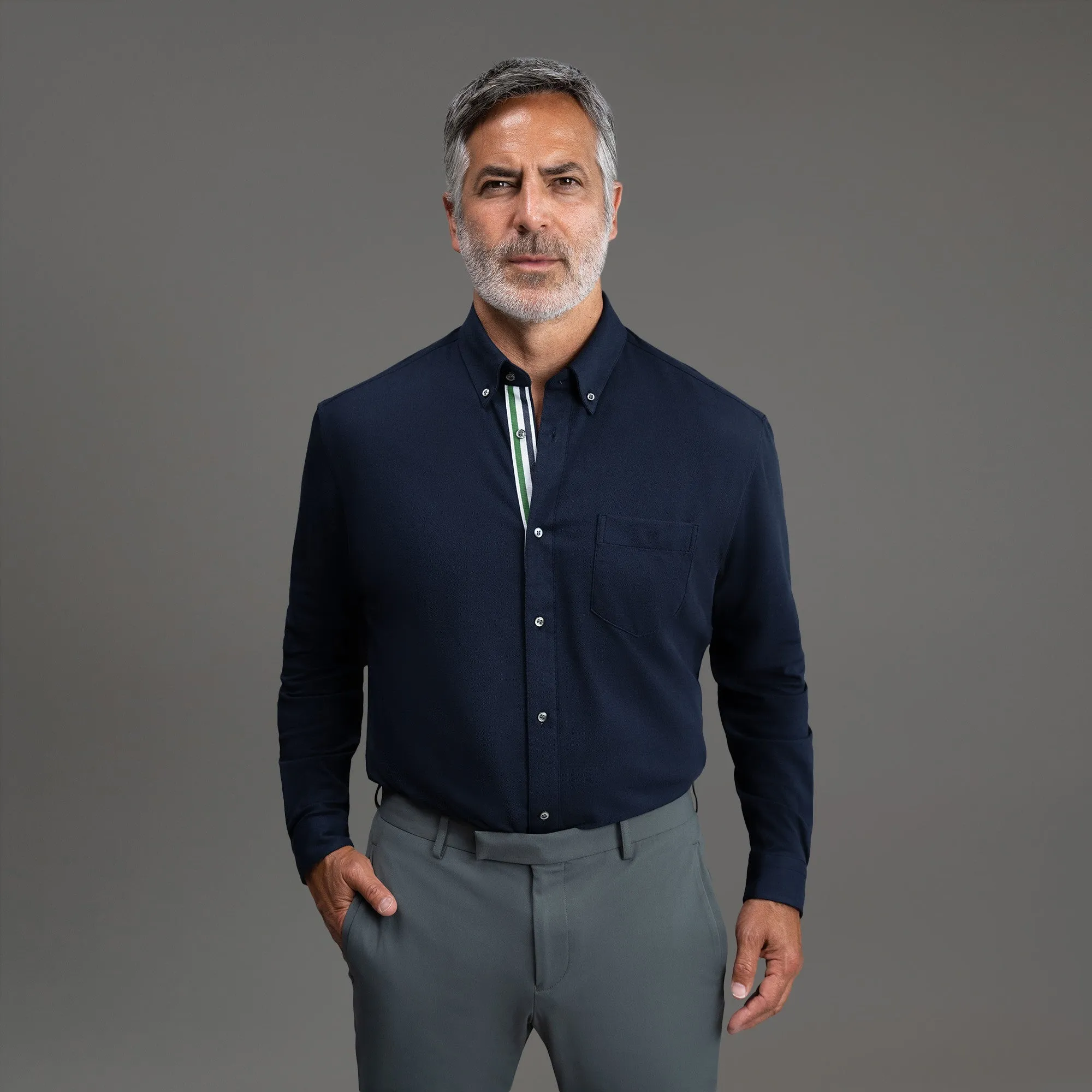 Ethical production Stretch Oxford Mercer Shirt (Ribbon)