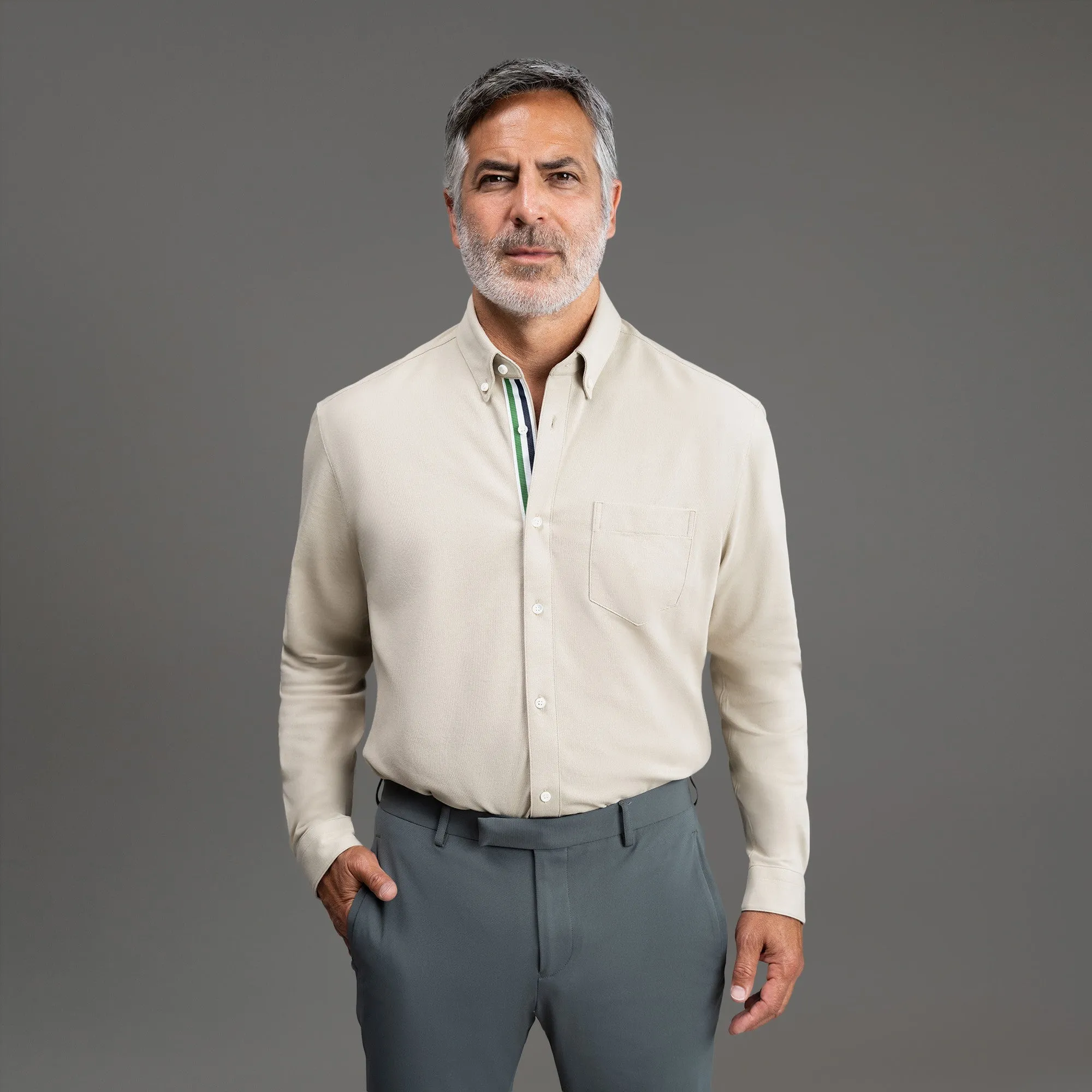 Reinforced Hems Weekend Vibes Stretch Oxford Mercer Shirt (Ribbon)