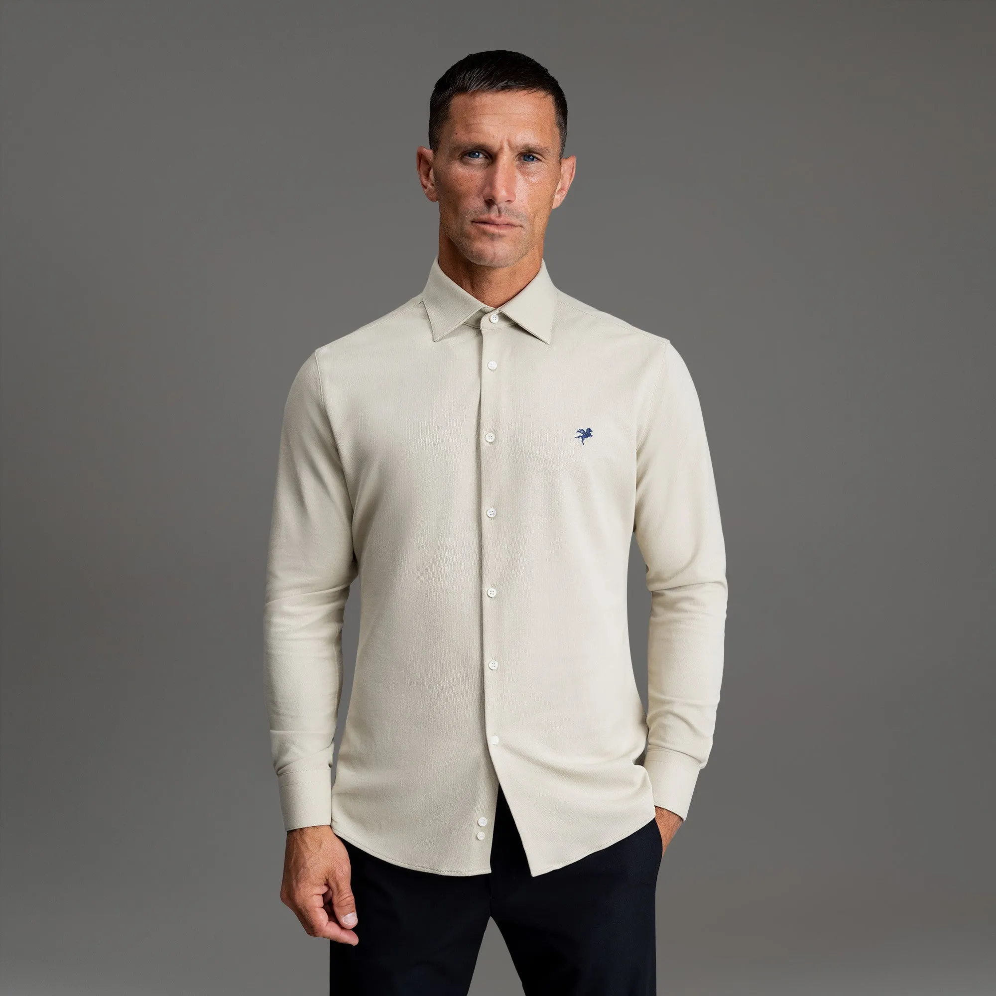 High Density Weave Gradient effect Stretch Oxford Spread Shirt