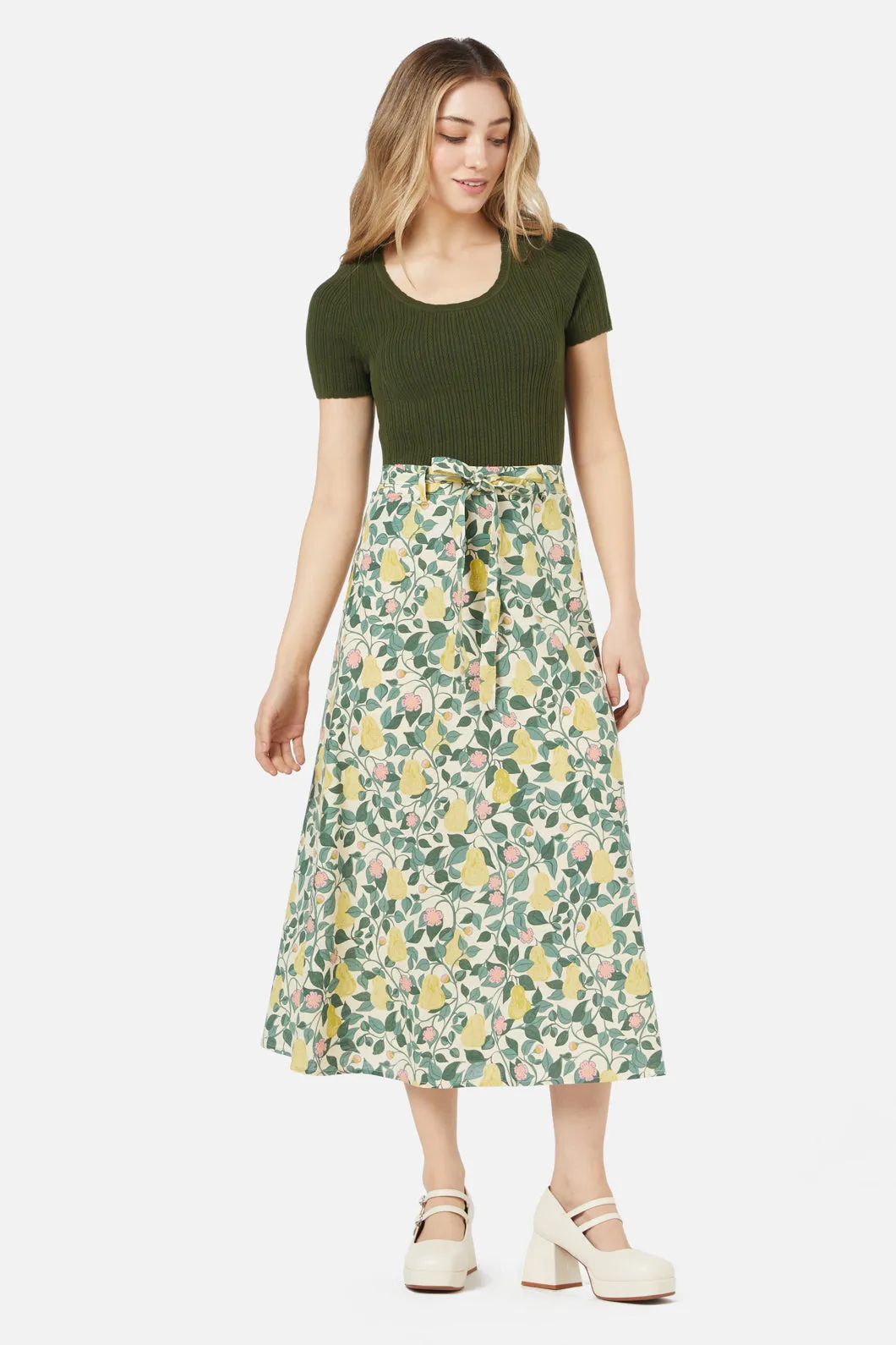 Pear Vine Midi Skirt Windproof coating