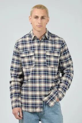 EasyCareMaterial FlatlockSeams Slacker Shirt Navy