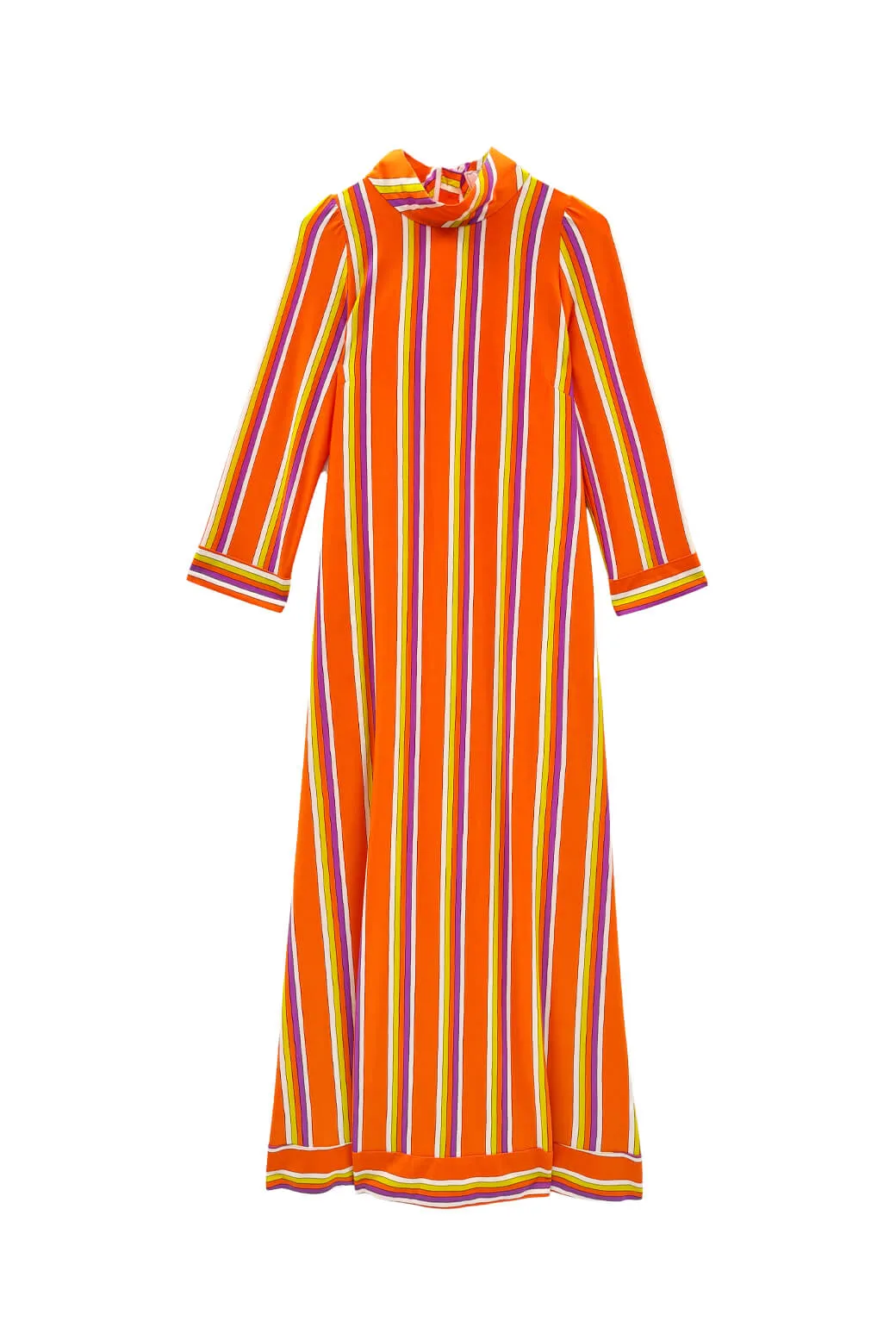 Mod Kaftan - Orange Stripe Elegant Waist
