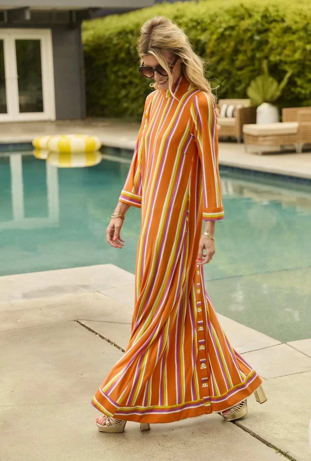 Smooth Edge Morning Glow Mod Kaftan - Orange Stripe