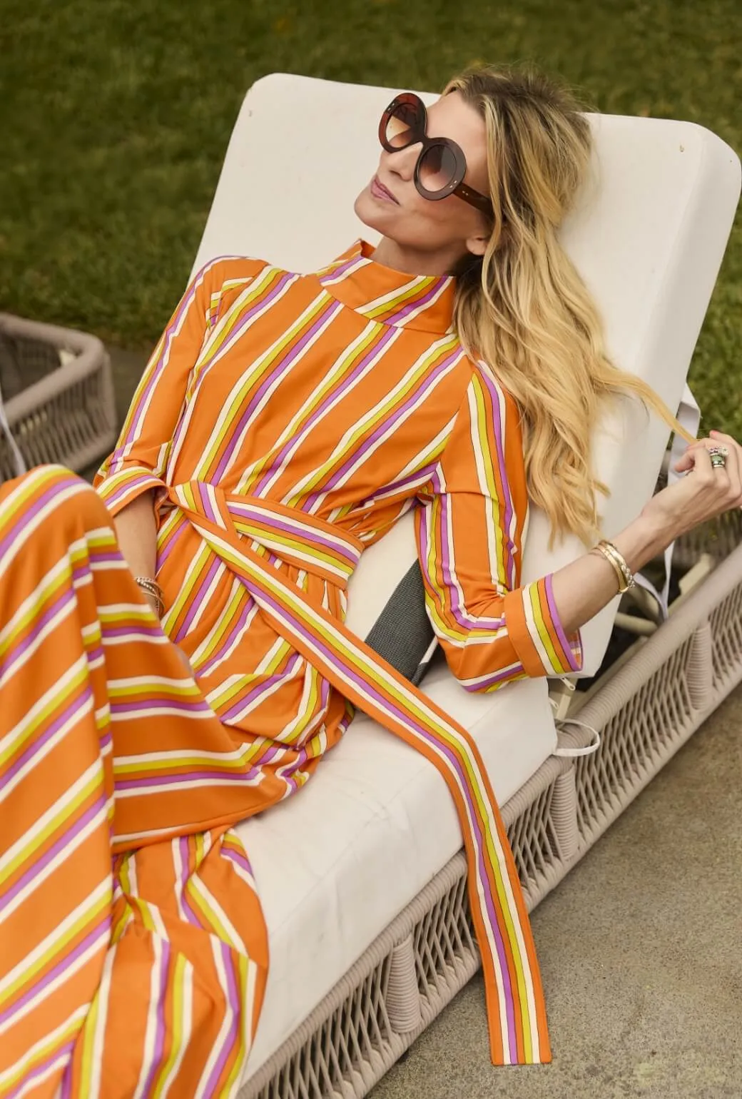Mod Kaftan - Orange Stripe Refined Stitch Vibrant Layer
