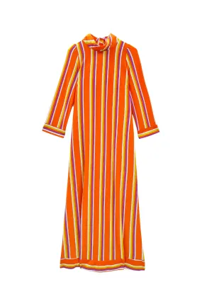 Mod Kaftan - Orange Stripe Elegant Waist