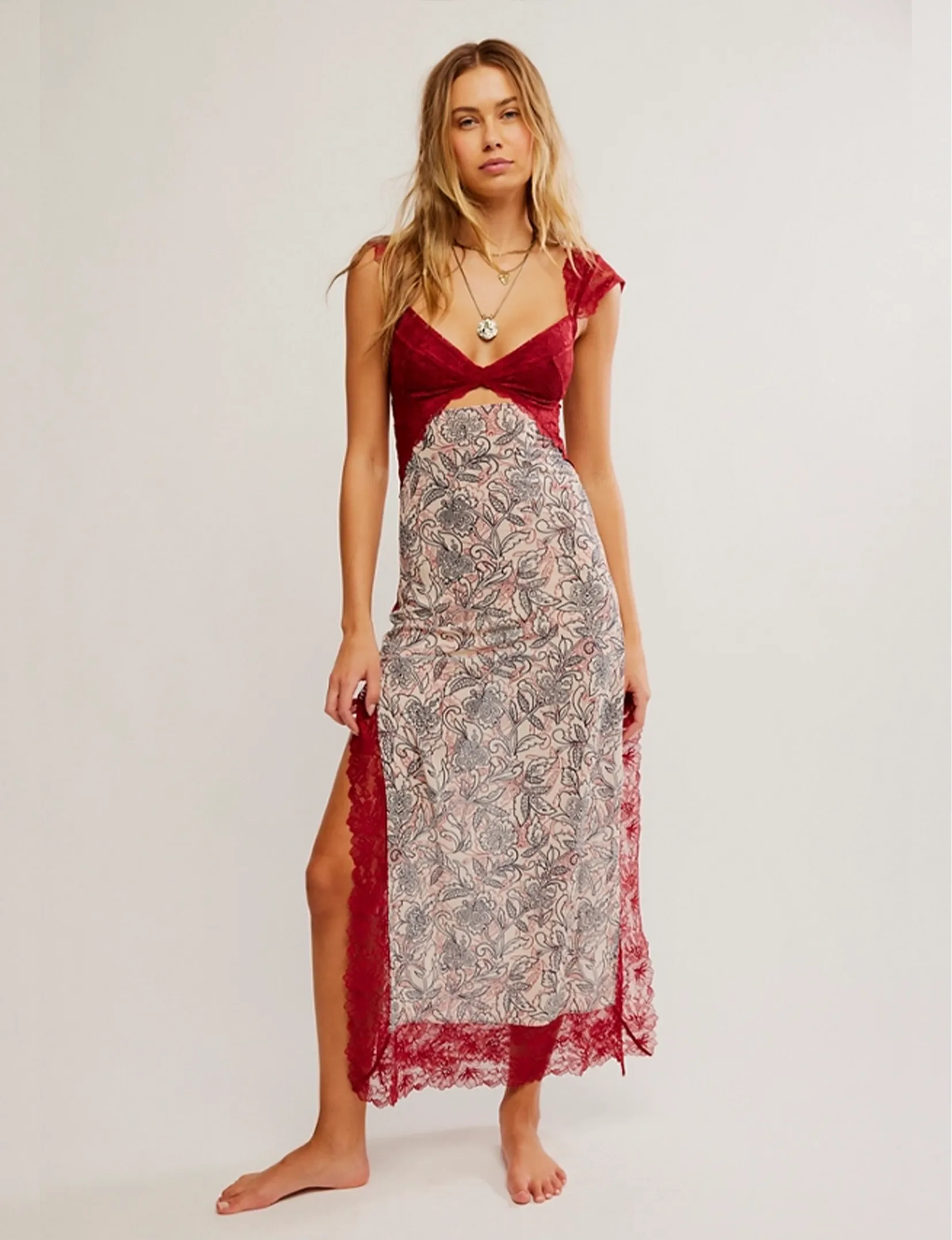 Suddenly Fine Maxi Slip, Birch/Combo Movement Friendly Stylish Waist Fit