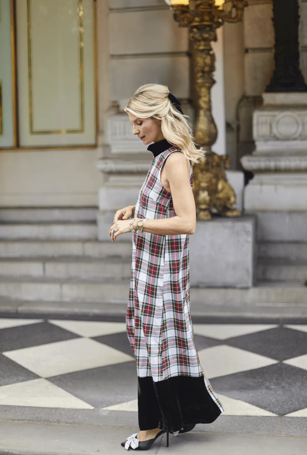 Work or Play Shine Soft Maxi Mod Dress - Dress Stewart Plaid