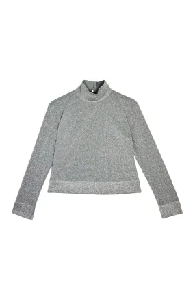 Sparkle Turtleneck Long Sleeve - Silver HighDensity Knit