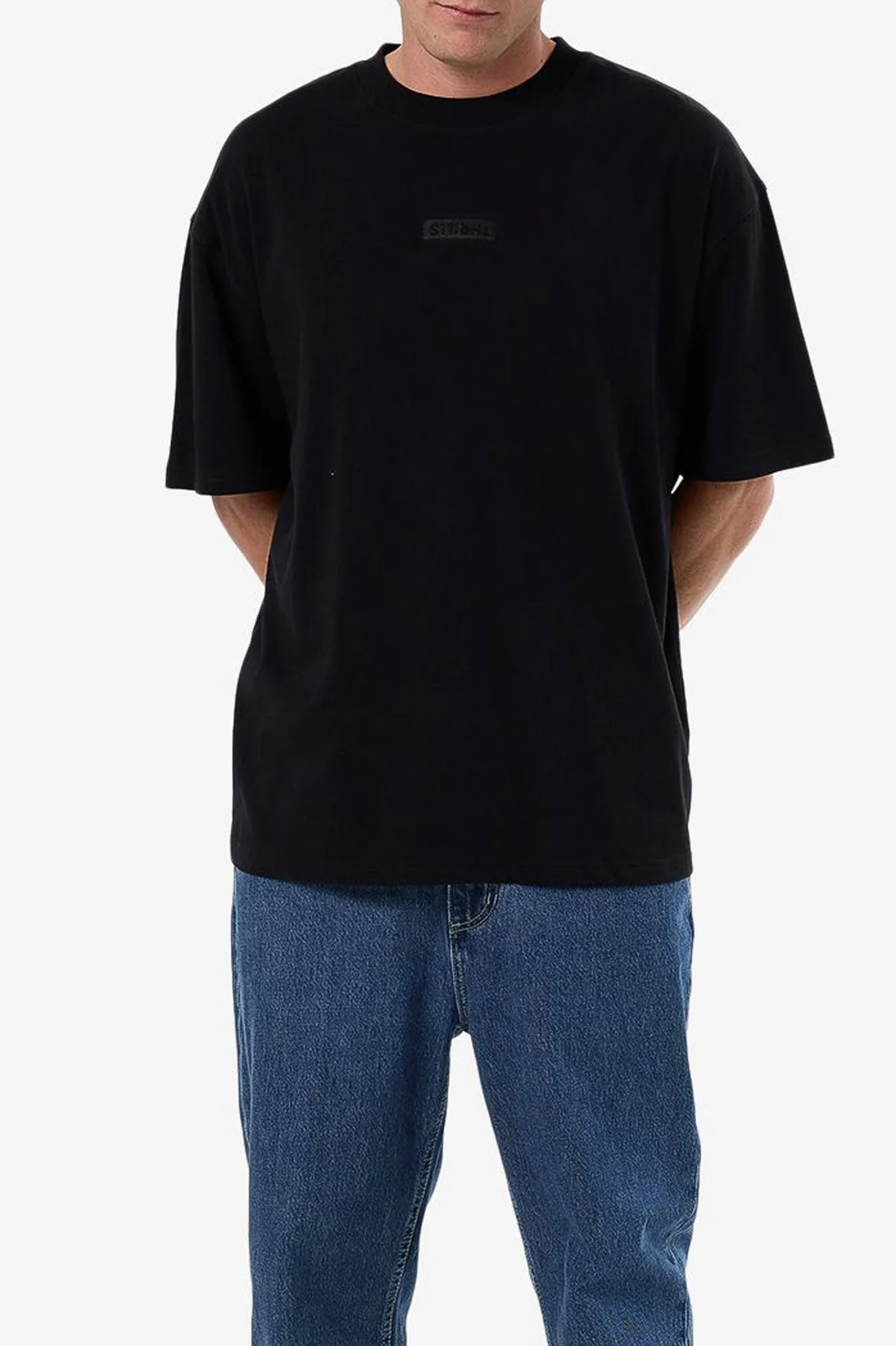 Comfy Cardigan SeamlessSidePanels Superior Thrills Box Fit Oversize Tee Black