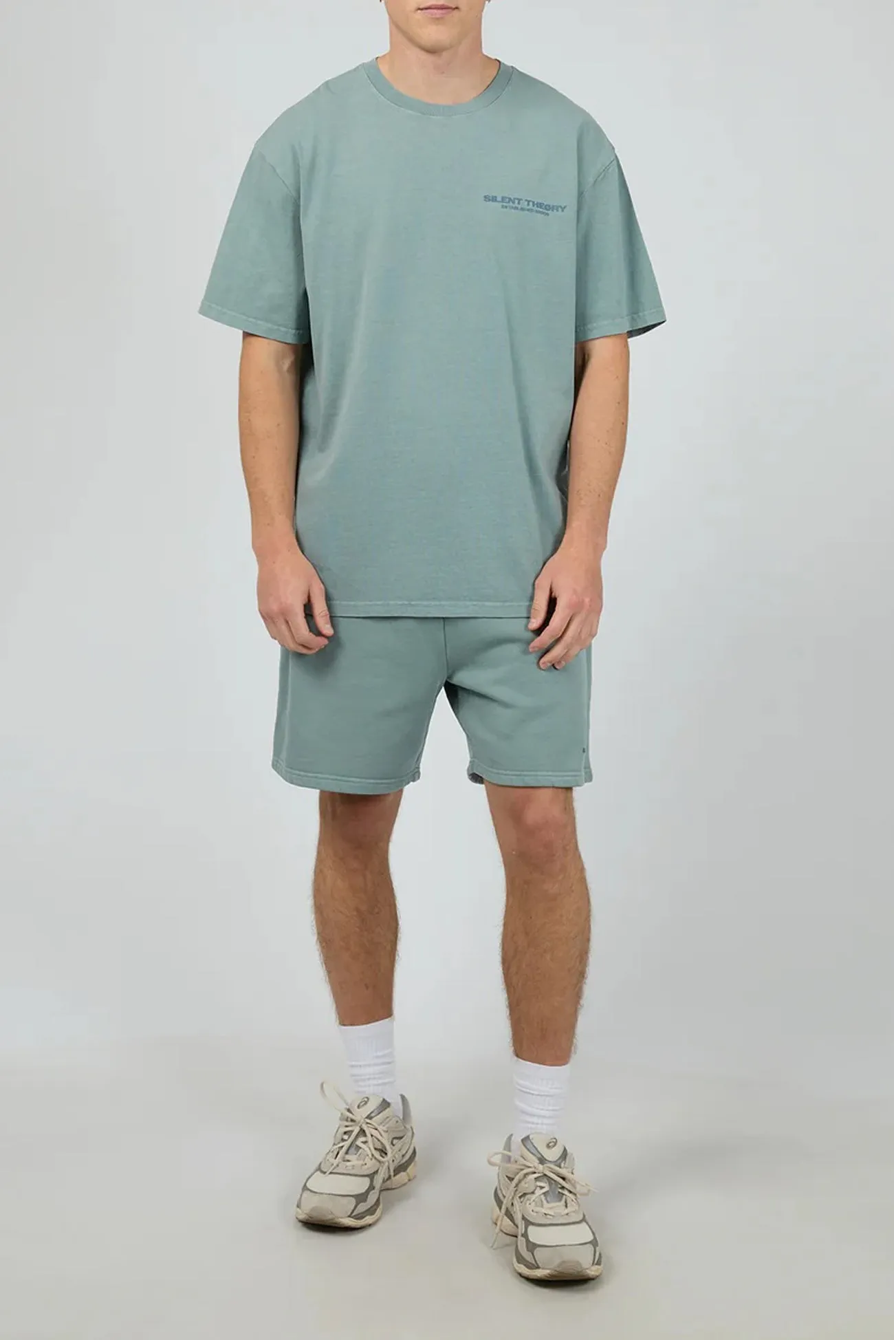 RubberizedGrip Cozy Cardigan Essential Theory Tee Steel