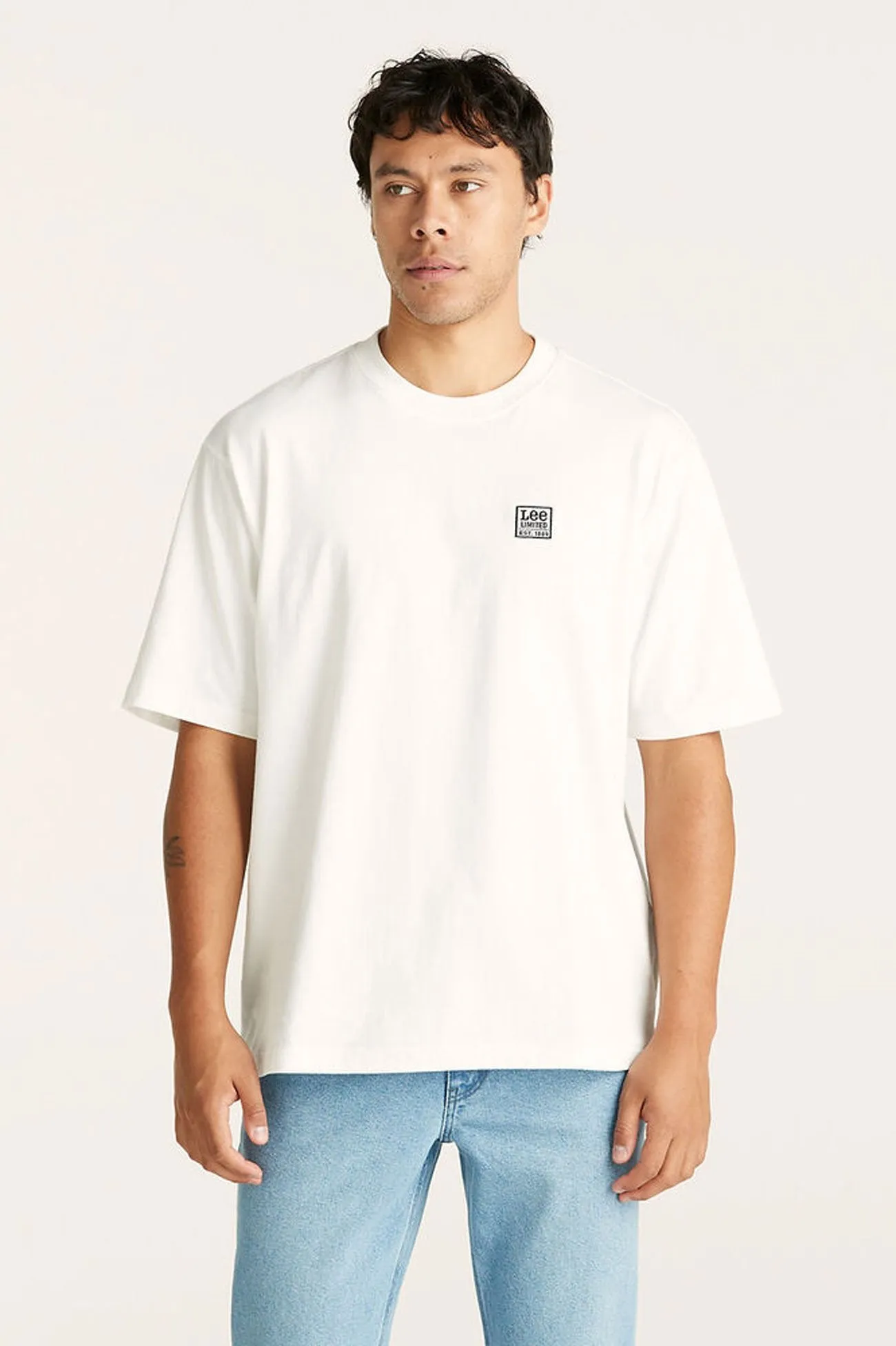 Vintage Shirt FlexibleElasticatedEdging Lee Limited Baggy Tee Vintage White
