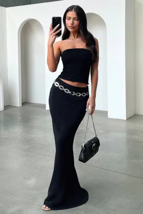 Bold Accent Swansen Maxi Skirt - Black