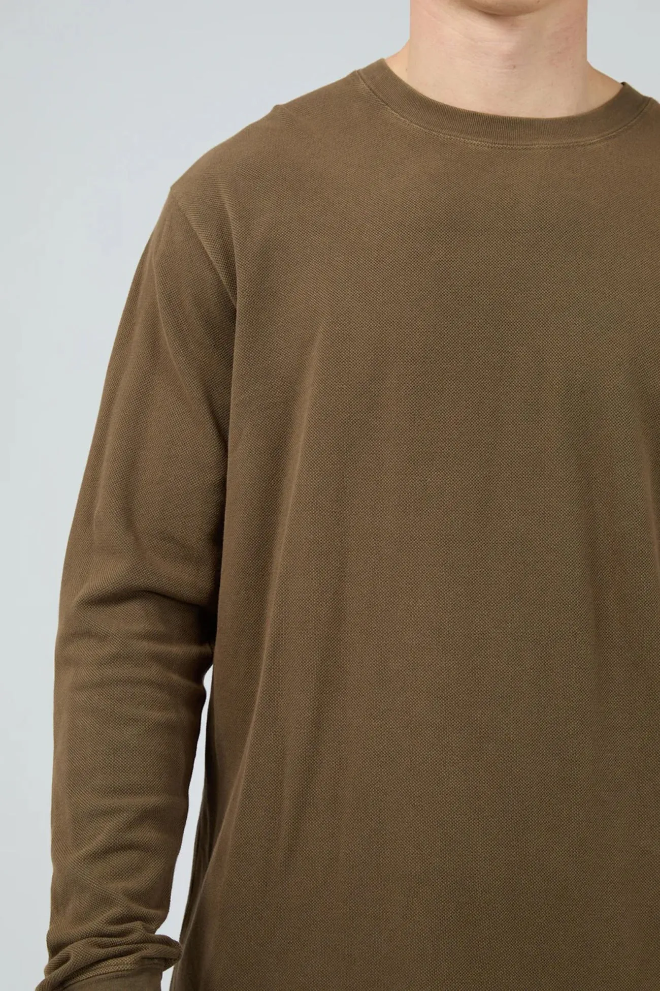 Bonded Seam Innovation Pique Long Sleeve Tee Khaki