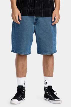 FlameRetardantTreatment AbrasionResistantPanels Billow Denim Short 22 Deep River Blues