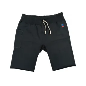 SWEATPANTS CUT-OFFS - Black Roomy Shape Clean Cut