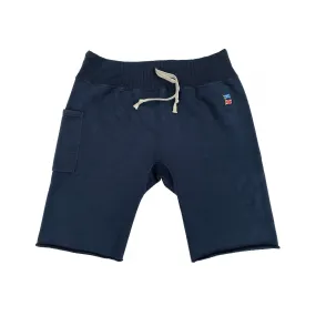 SWEATPANTS CUT-OFFS - Prussian Blue OrganicCottonBlend Twill Weave Texture