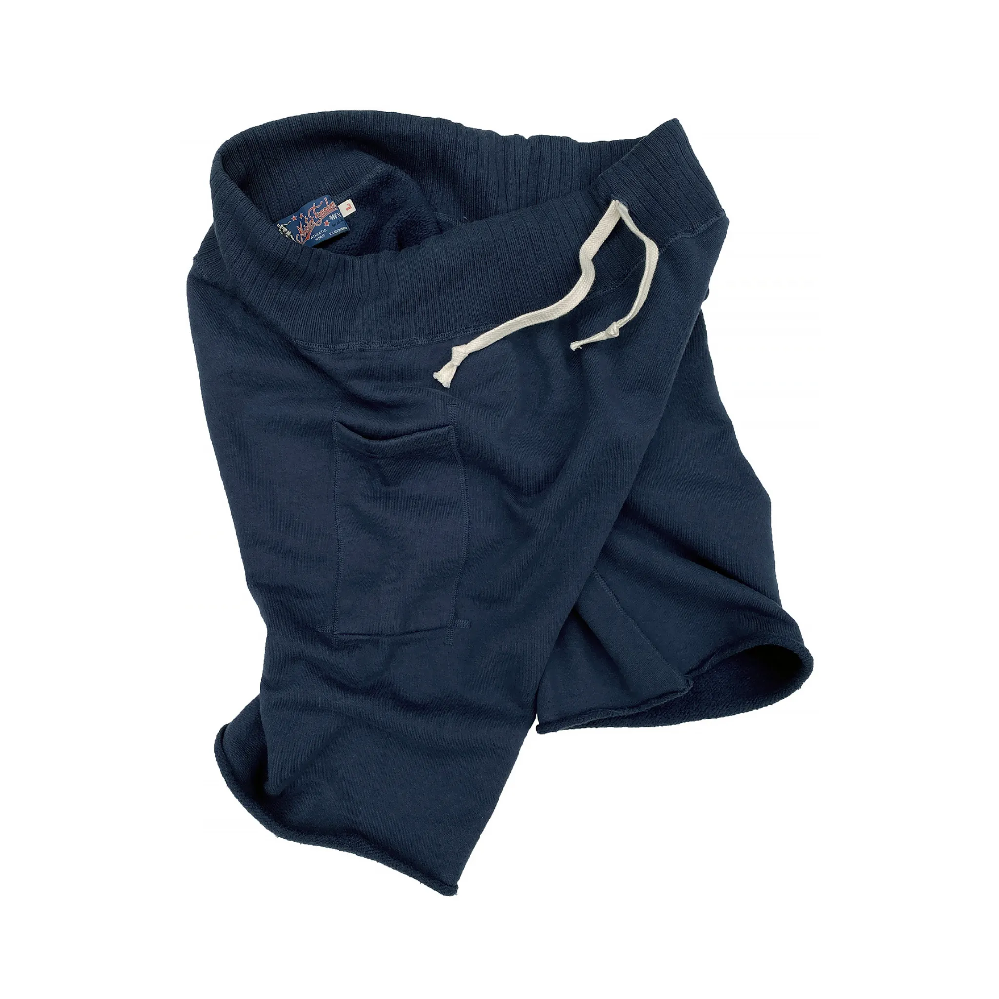 Stretch Waist Slimline Fit SWEATPANTS CUT-OFFS - Prussian Blue
