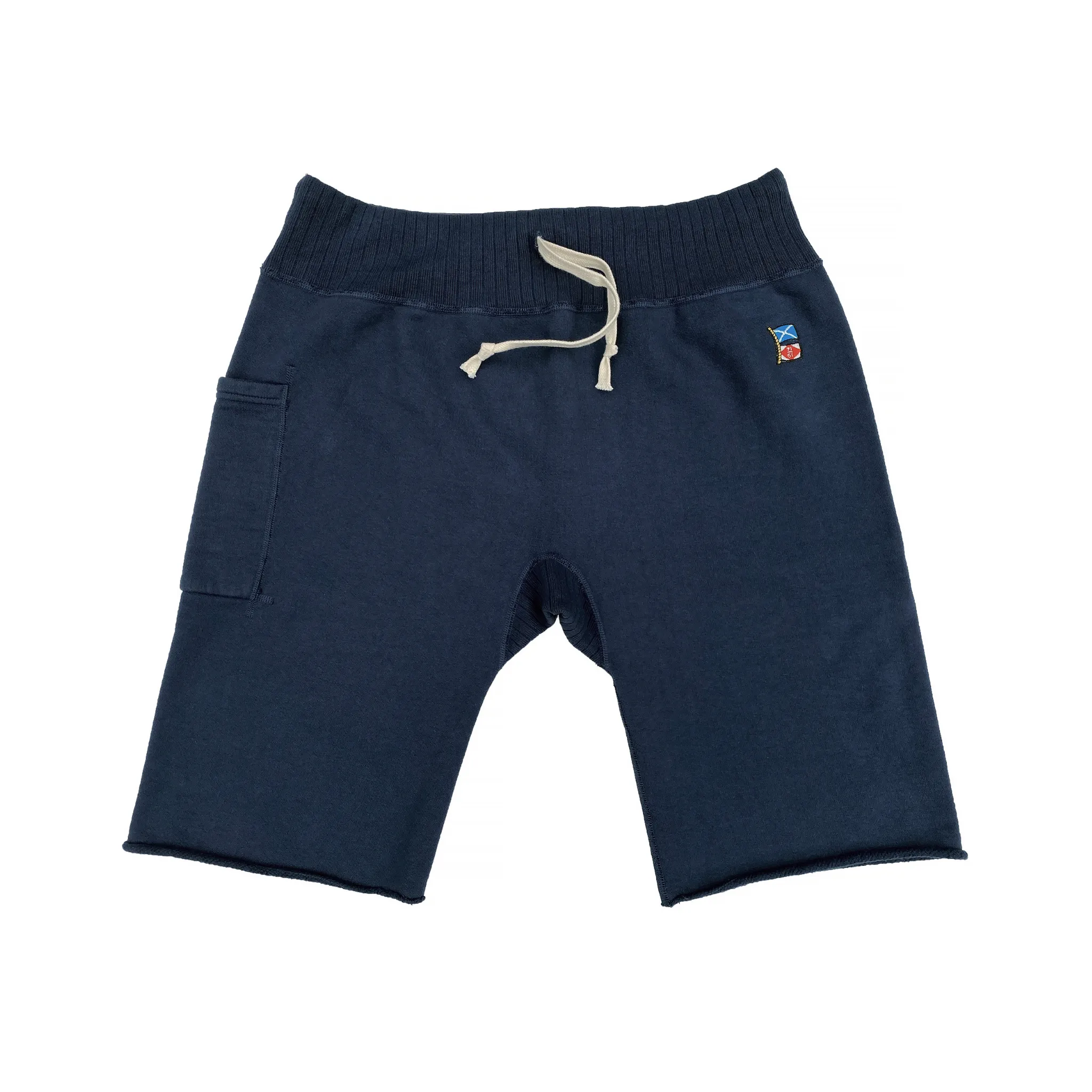 mid-rise SWEATPANTS CUT-OFFS - Prussian Blue