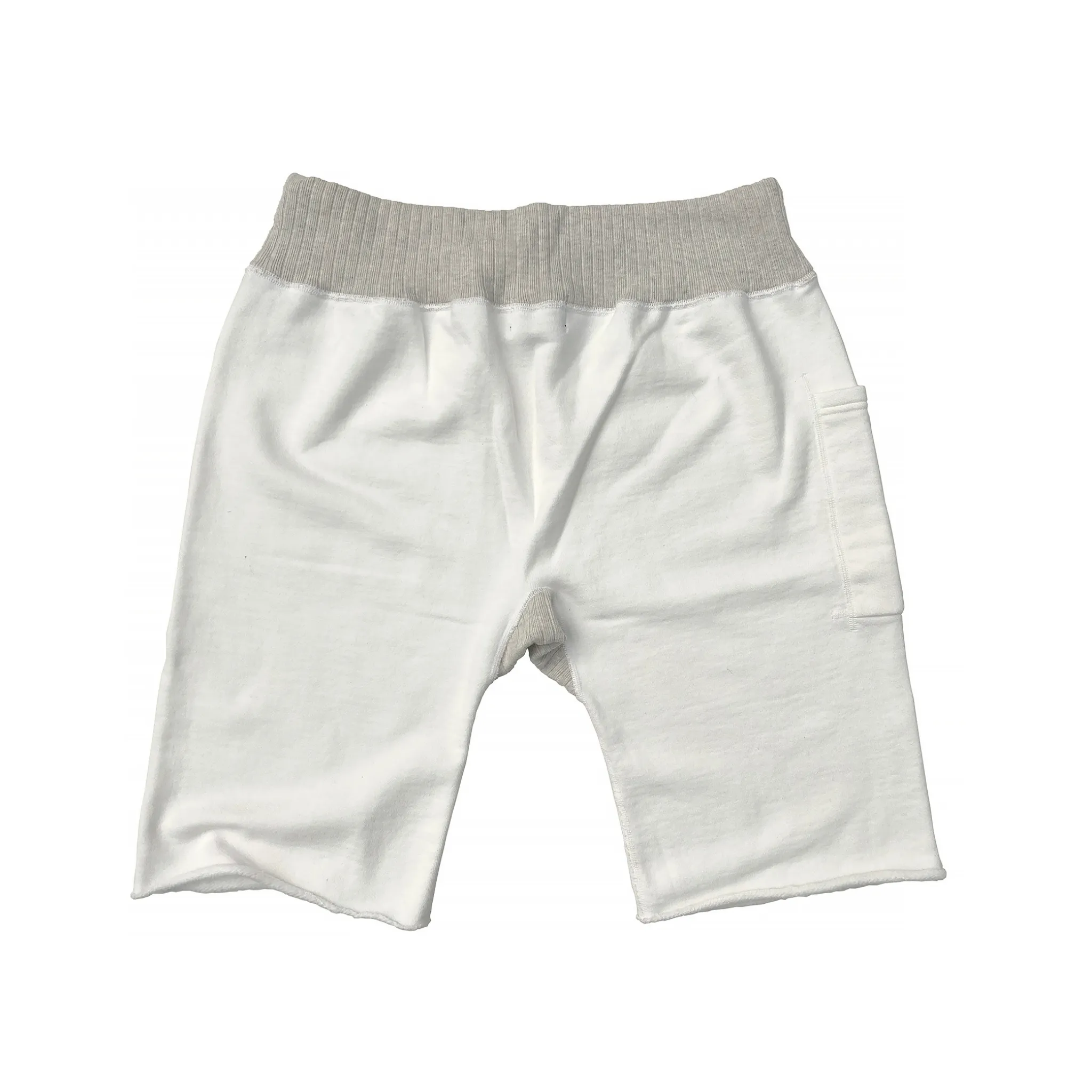 Barrel Waist DurablePolyester SWEATPANTS CUT-OFFS - White