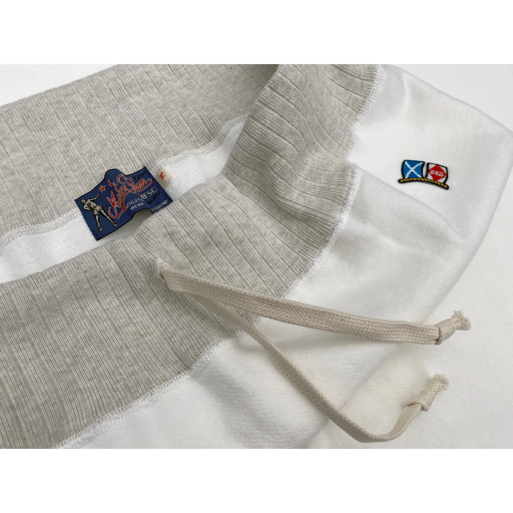 Non Irritating Tags Rubberized Hem SWEATPANTS CUT-OFFS - White