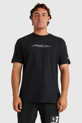 RVCA Inline Short Sleeve Tee RVCA Black All Purpose Casual Cut VentilatedMeshPaneling