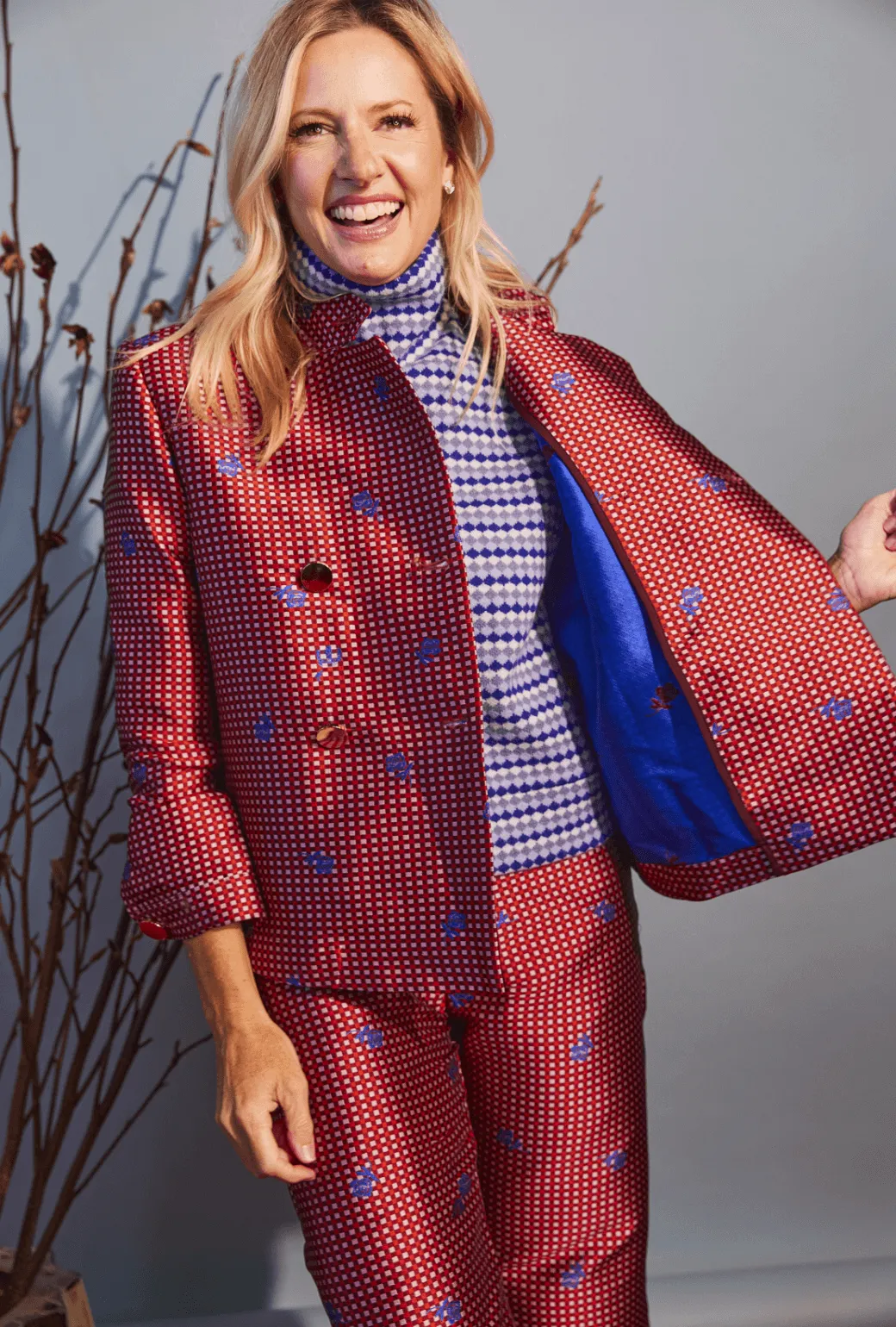 Swell Jacket - Gingham et Rose Recycled Polyester Blend Ultraviolet Protection