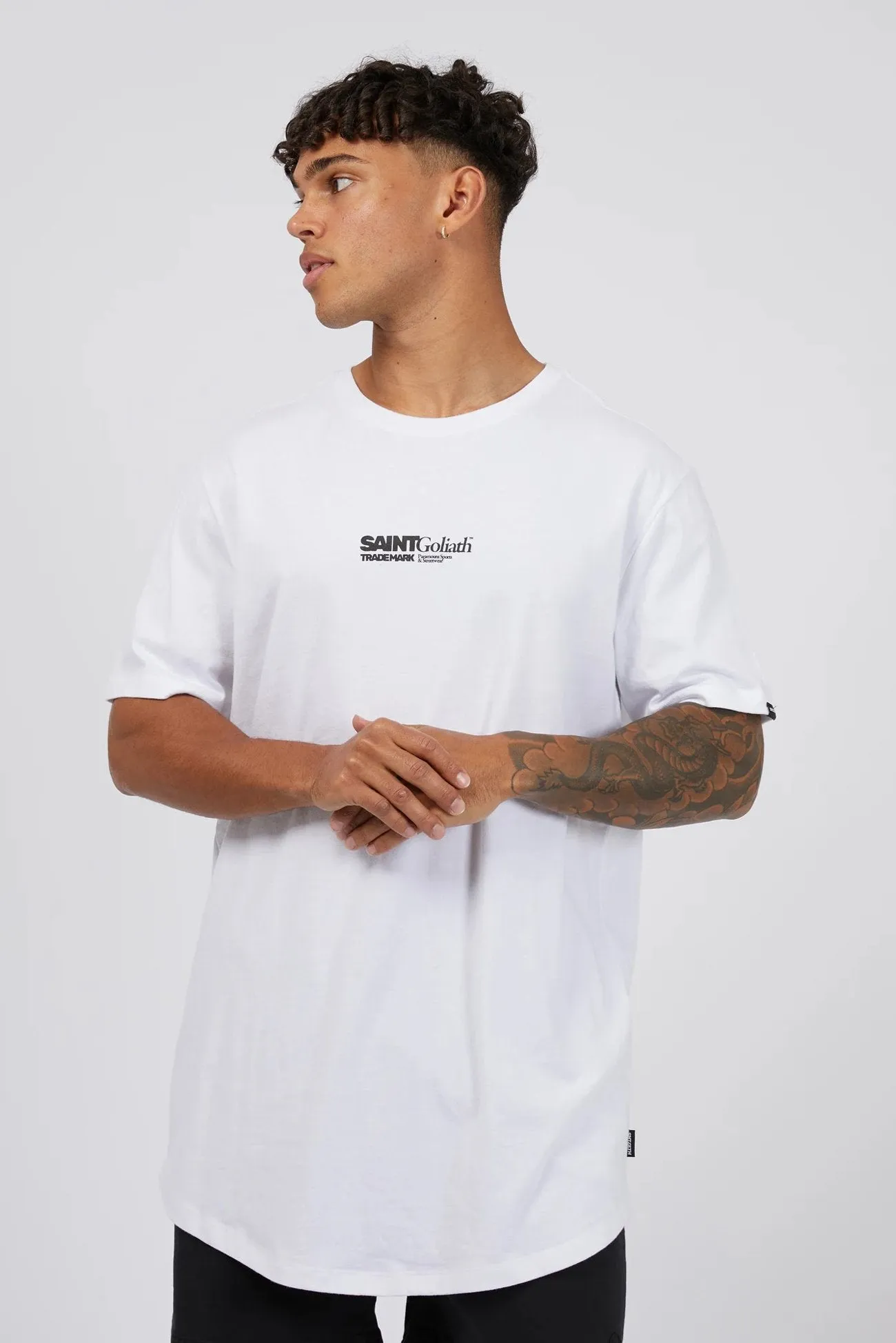 Synergy Tee White Taped Neckline Wrinkle Resistant Finish