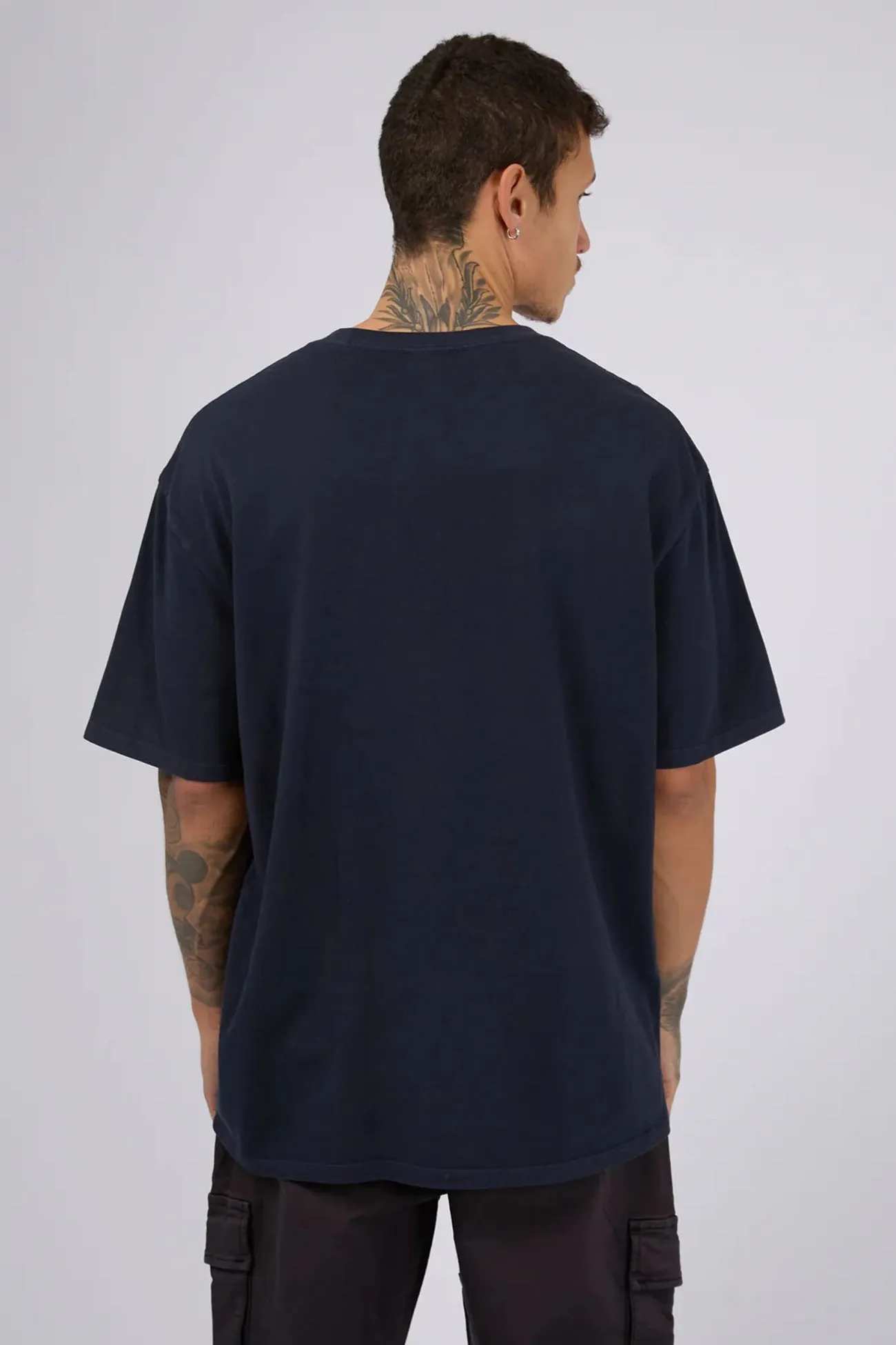 Contrast Stitch Detail Vital Tee Navy