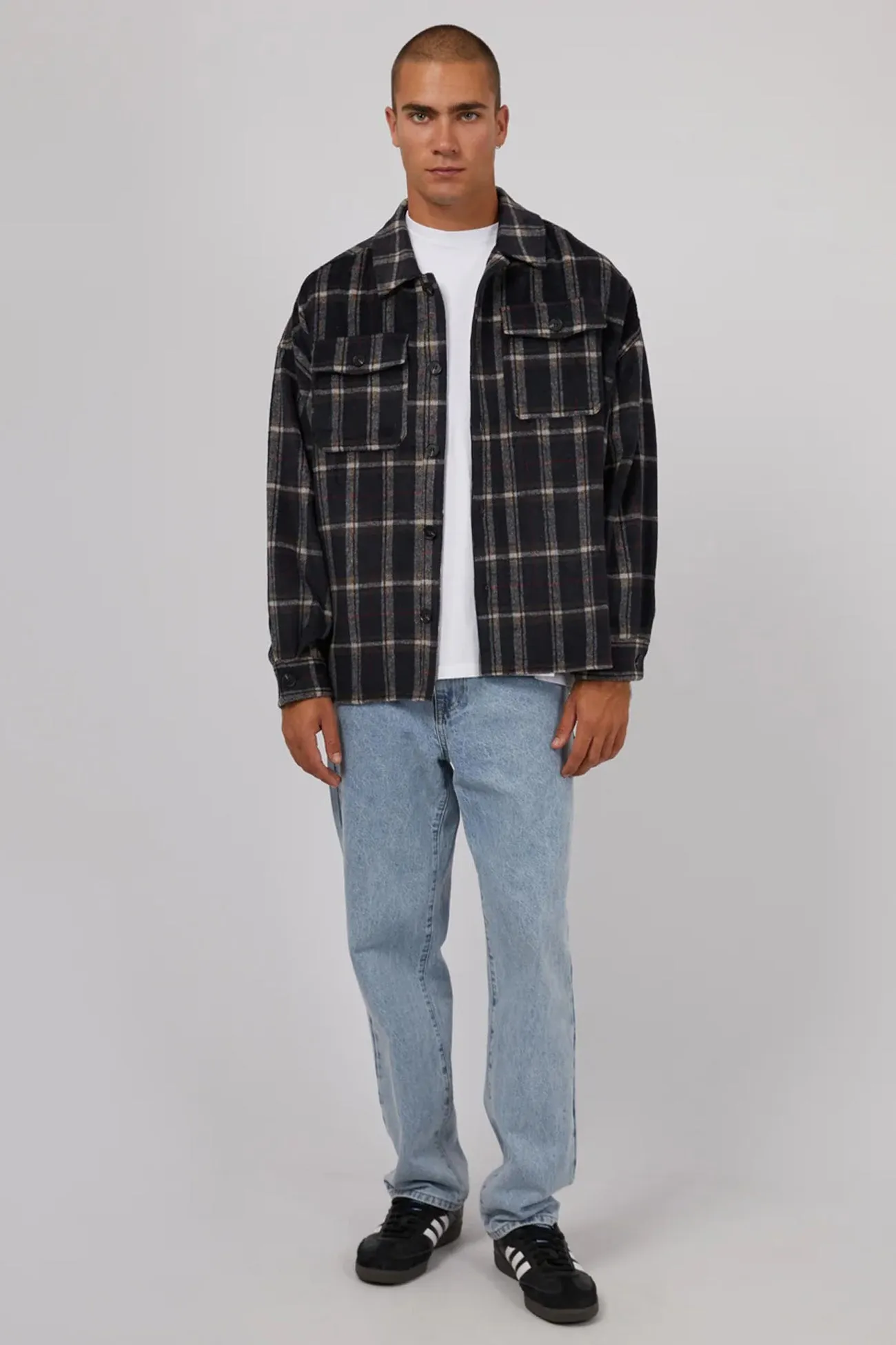 wrinkle free finish Ranch Overshirt Navy