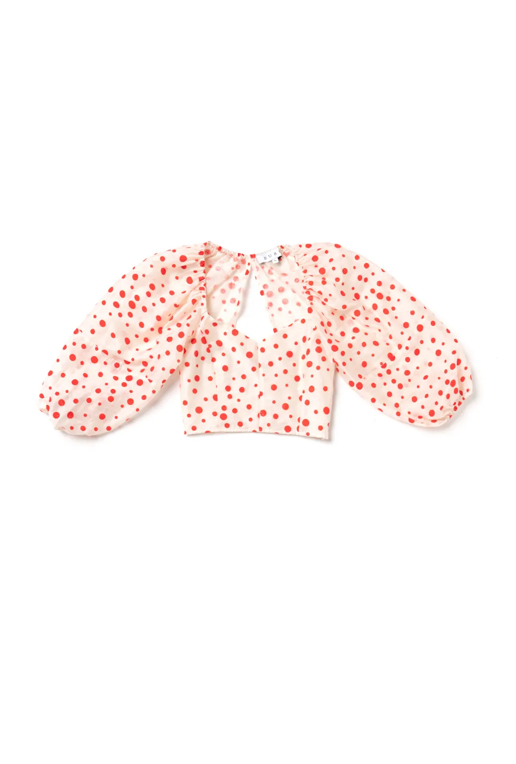 HypoallergenicMaterial UV Protective Layer Balloon Sleeve Bustier - Flocking Dot