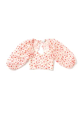 HypoallergenicMaterial UV Protective Layer Balloon Sleeve Bustier - Flocking Dot