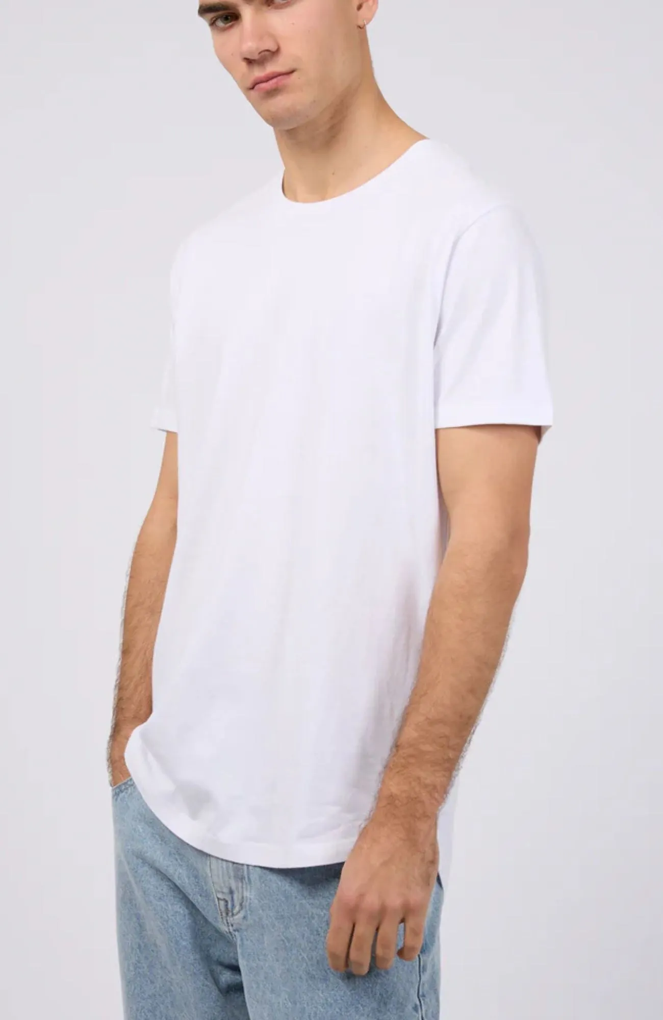 Seamless Knit Design Tail Acid Tee White