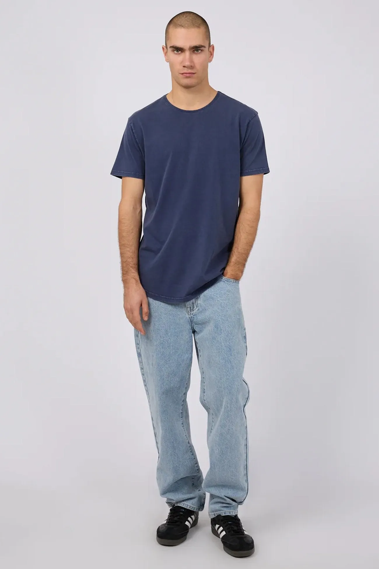 preshrunk NonIrritating Tail Tee Navy