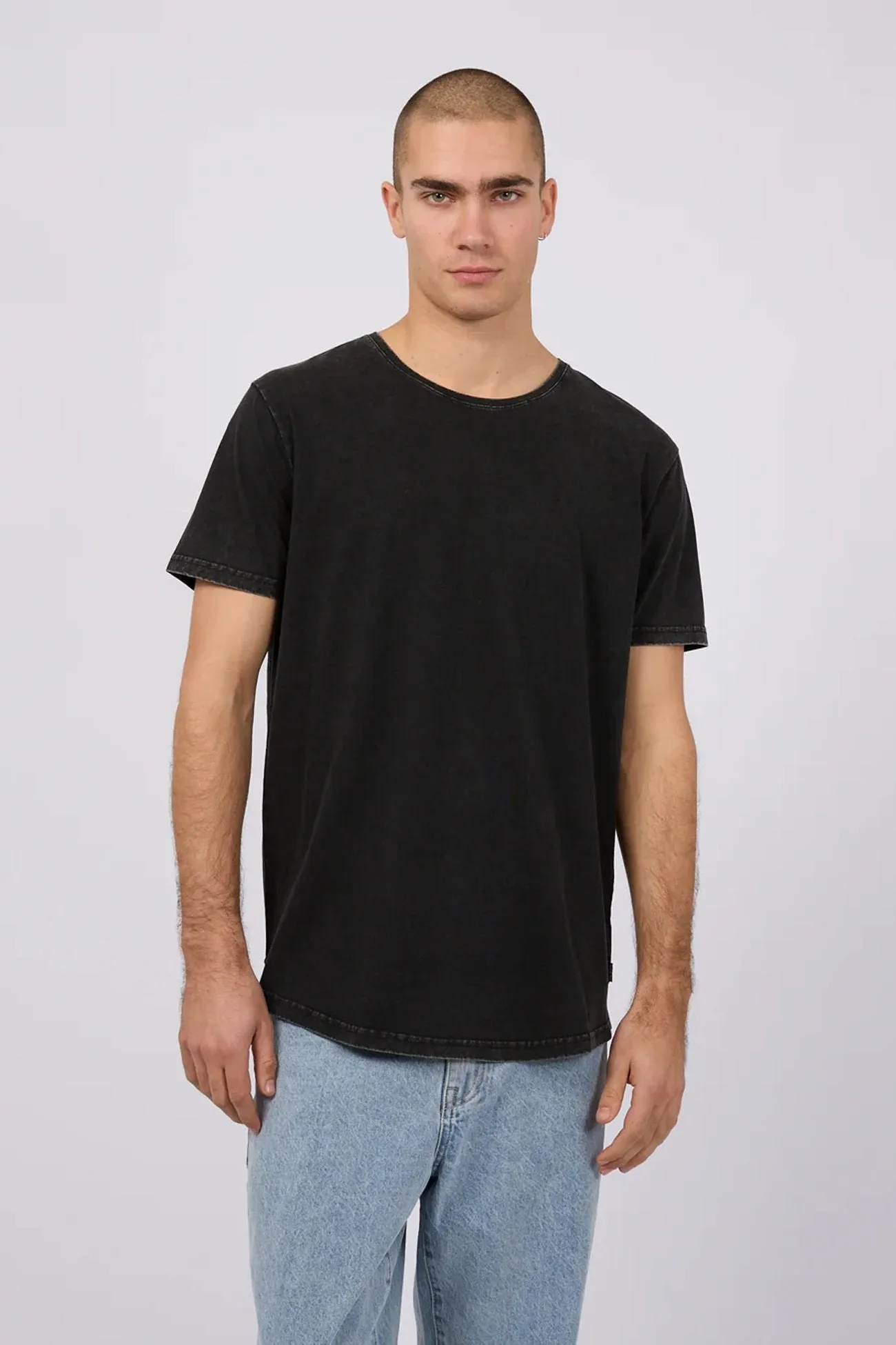Tail Tee Washed Black Anti Pilling Finish Tencel Lyocell Fiber